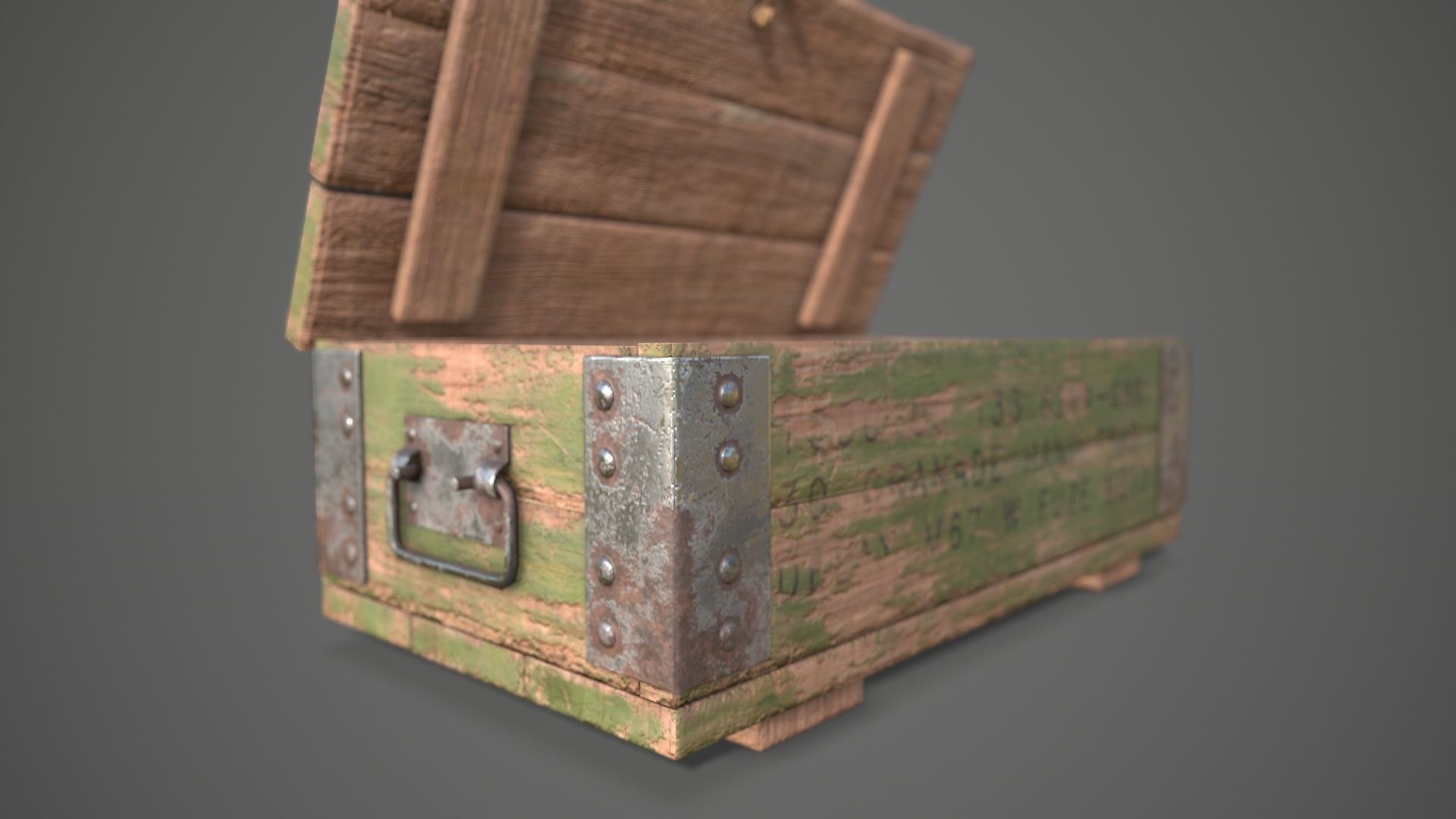 Sci-fi post apocalyptic crate of grenades Low-poly 3D model_13