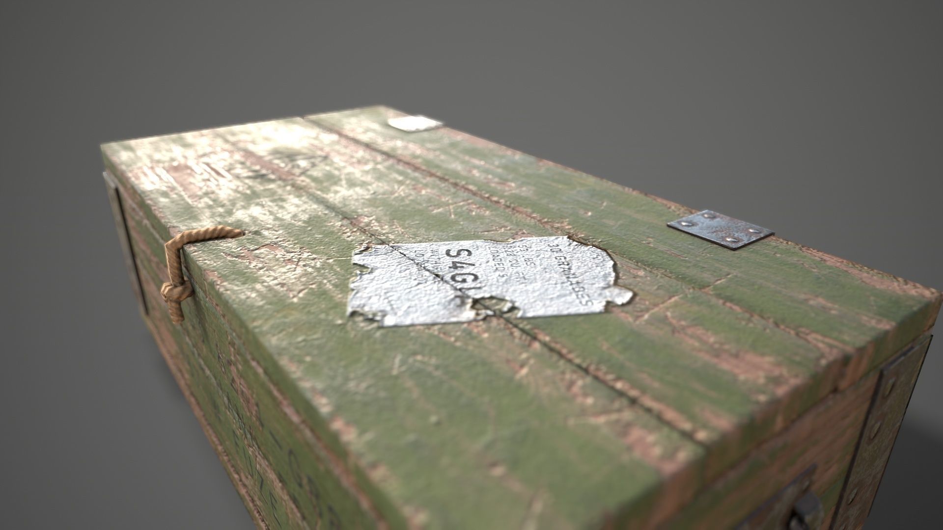 Sci-fi post apocalyptic crate of grenades Low-poly 3D model_19