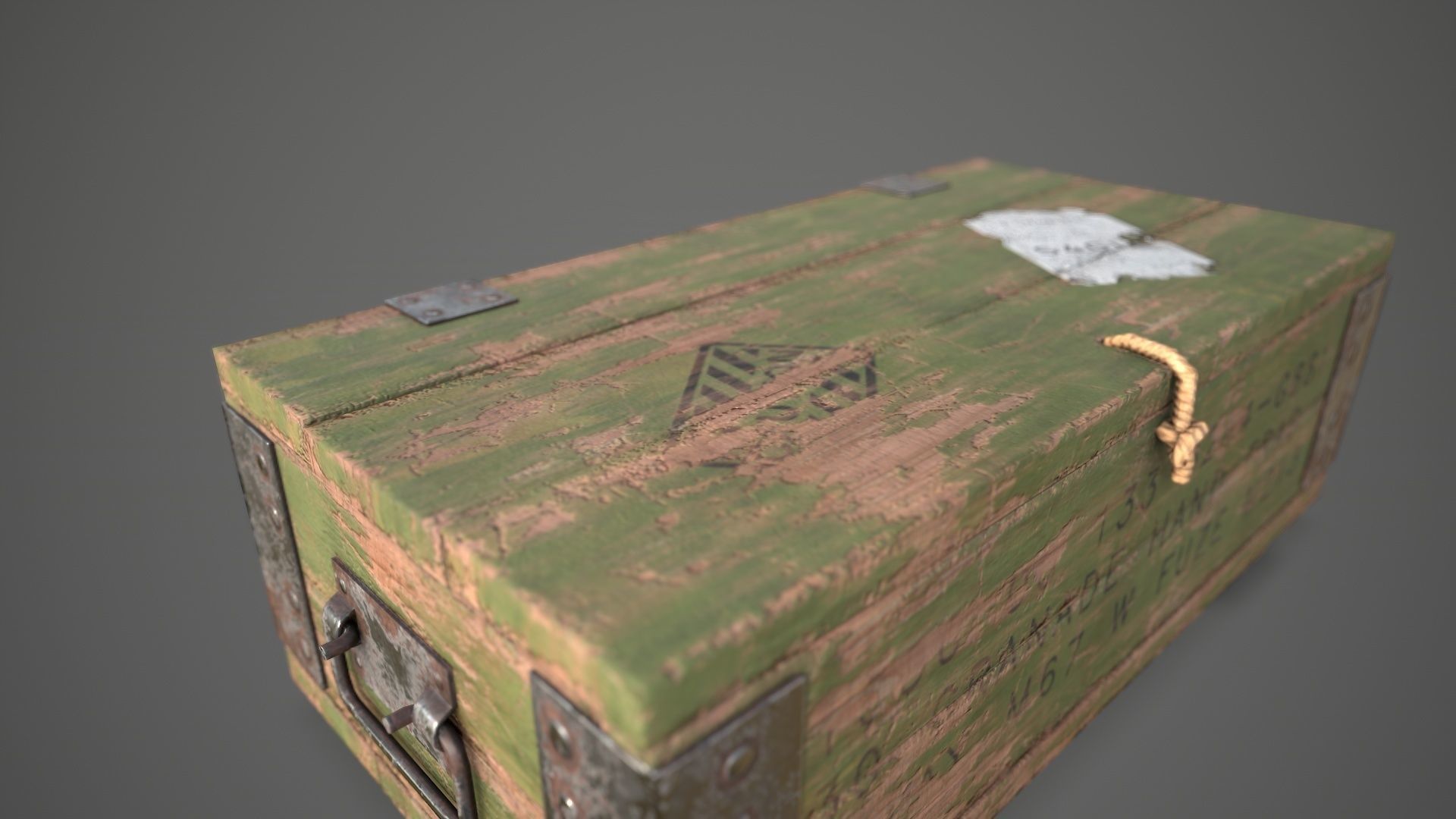 Sci-fi post apocalyptic crate of grenades Low-poly 3D model_18