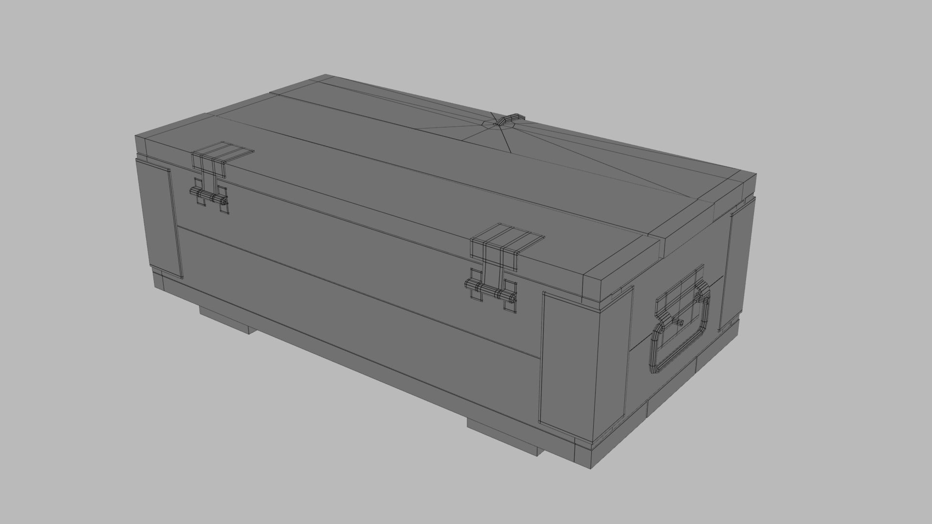 Sci-fi post apocalyptic crate of grenades Low-poly 3D model_42