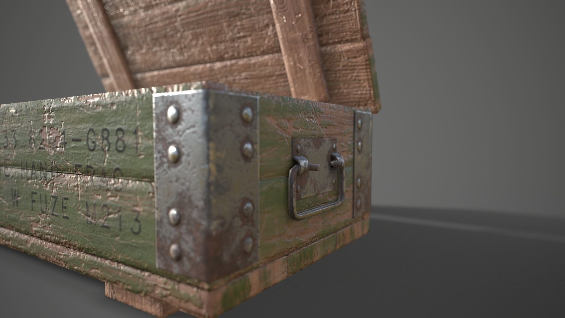 Sci-fi post apocalyptic crate of grenades Low-poly 3D model_16