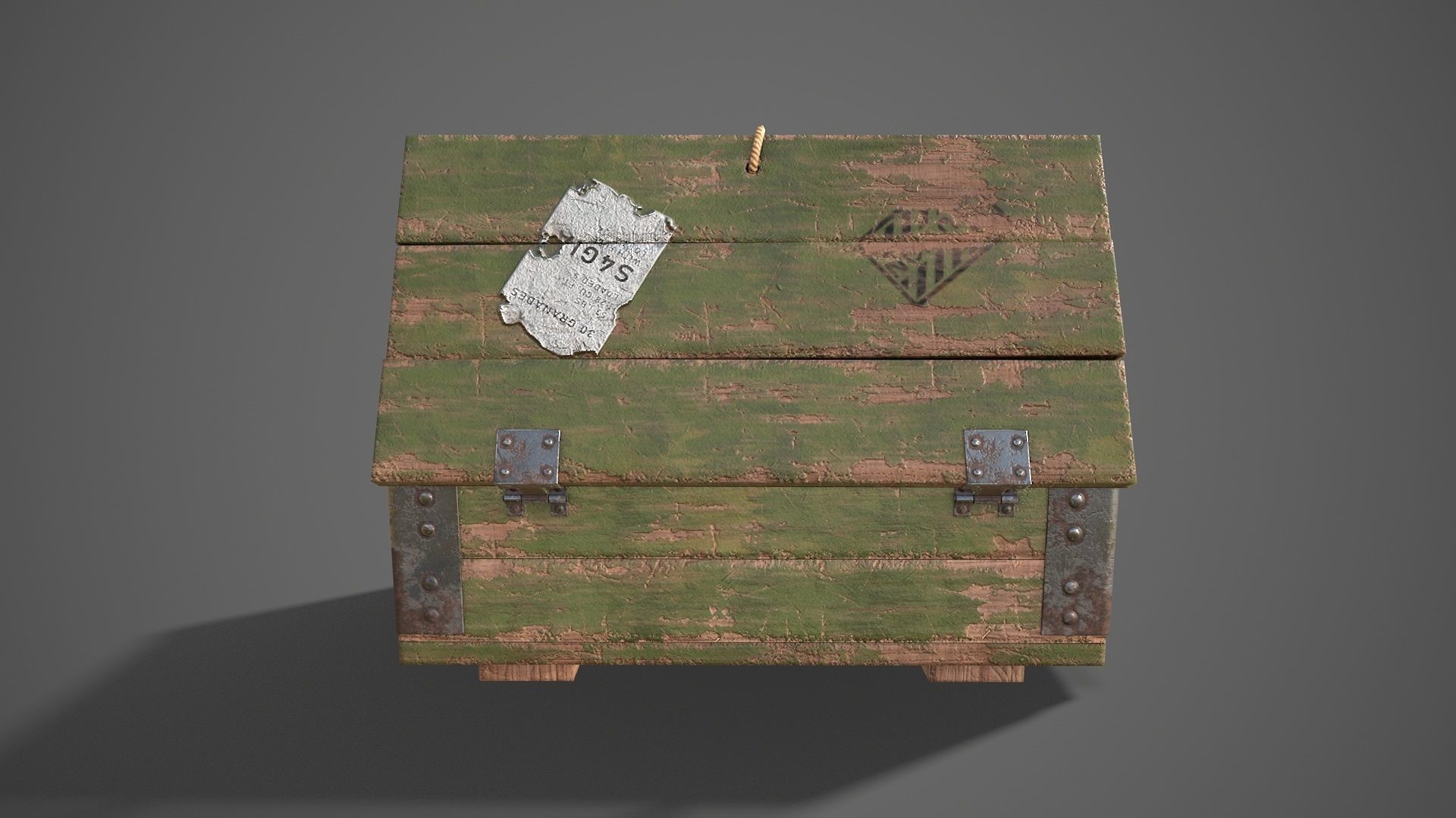 Sci-fi post apocalyptic crate of grenades Low-poly 3D model_10