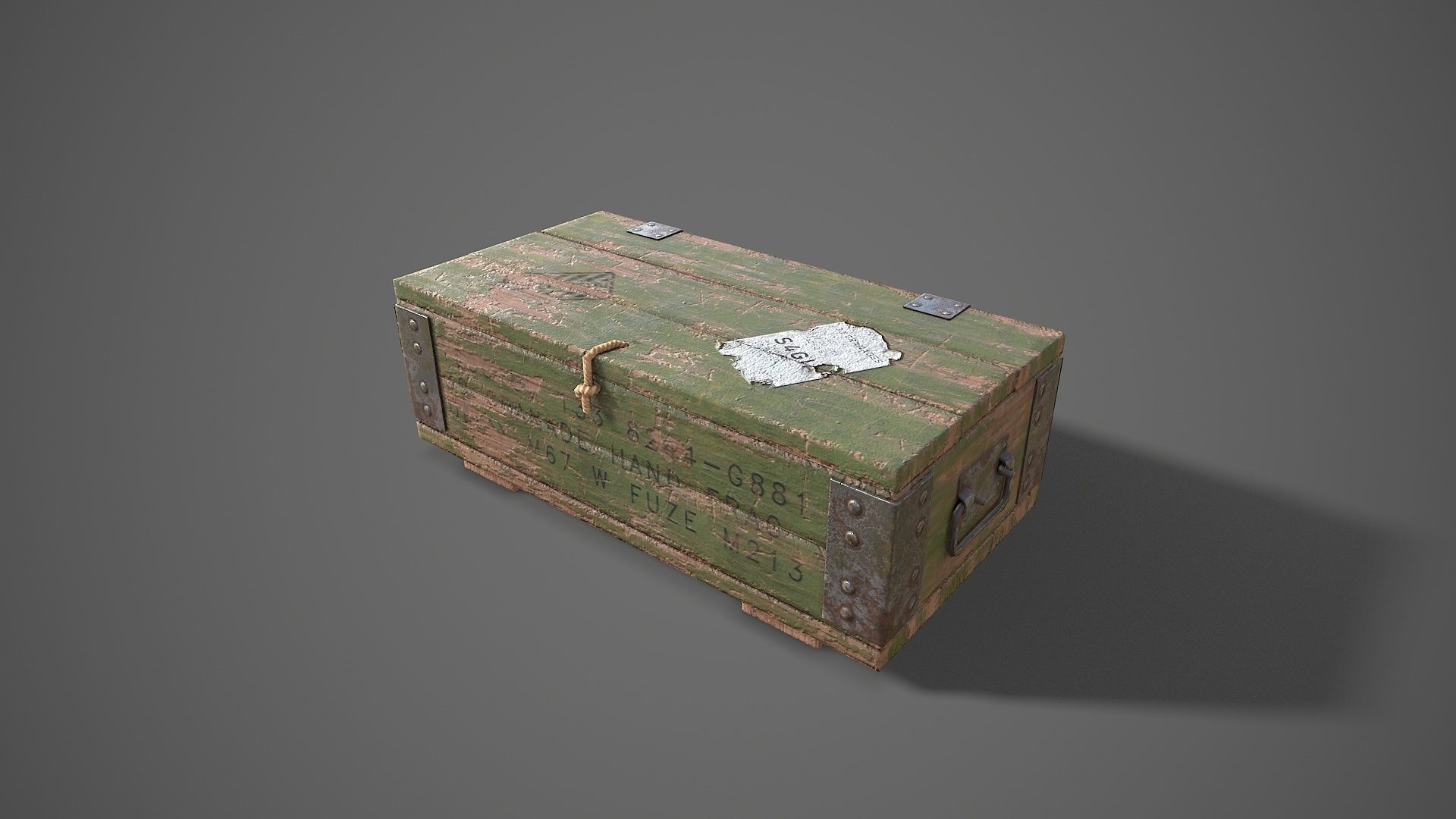 Sci-fi post apocalyptic crate of grenades Low-poly 3D model_23