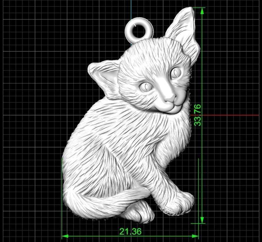 pendant sphynx cat 1013 3D print model_4