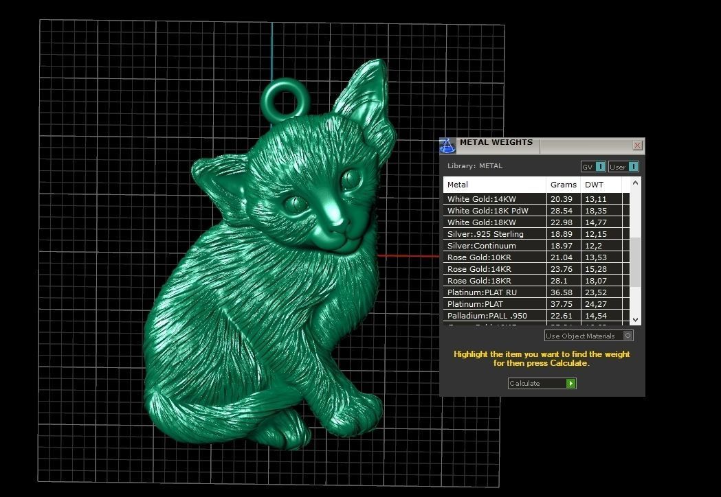 pendant sphynx cat 1013 3D print model_3