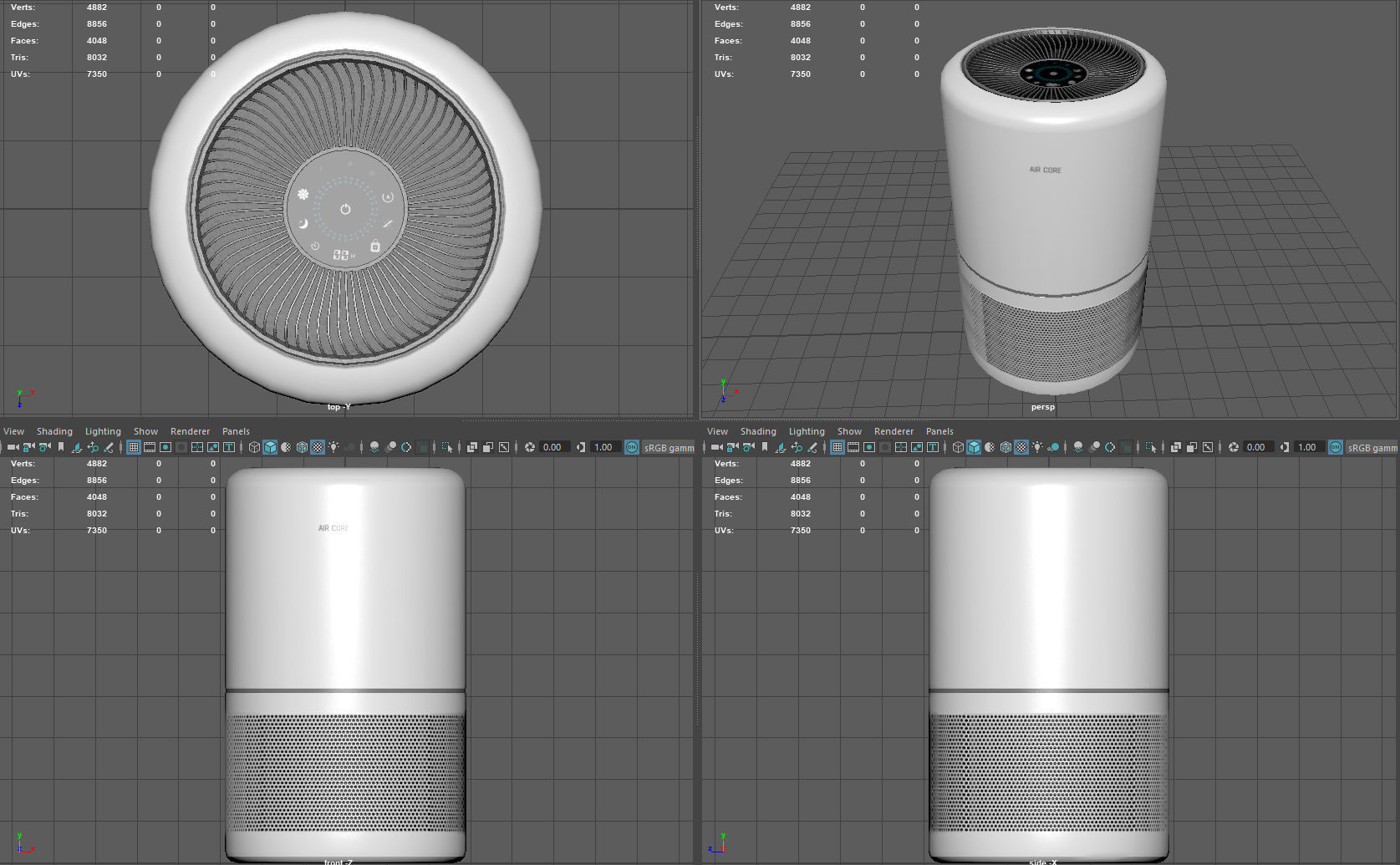 Air purifier Low-poly 3D model_6