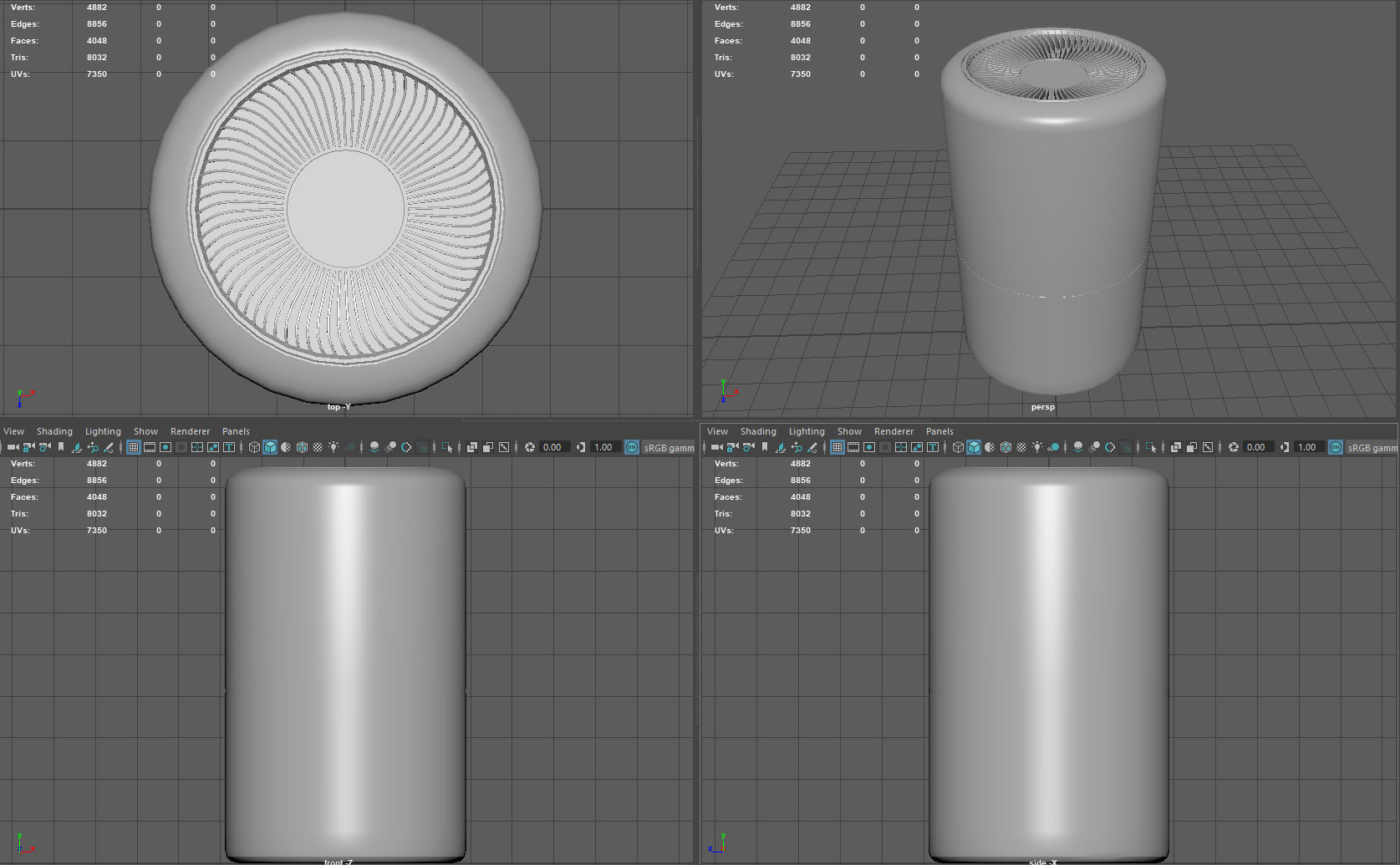 Air purifier Low-poly 3D model_7