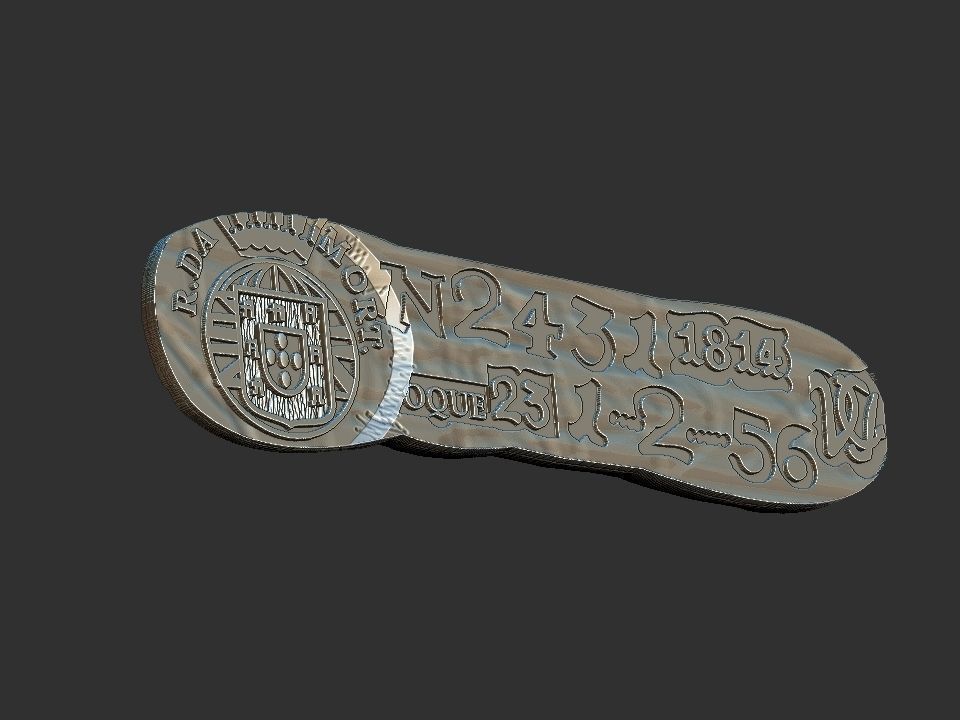 Barra de Vila Rica - Old coin 3D print model_3