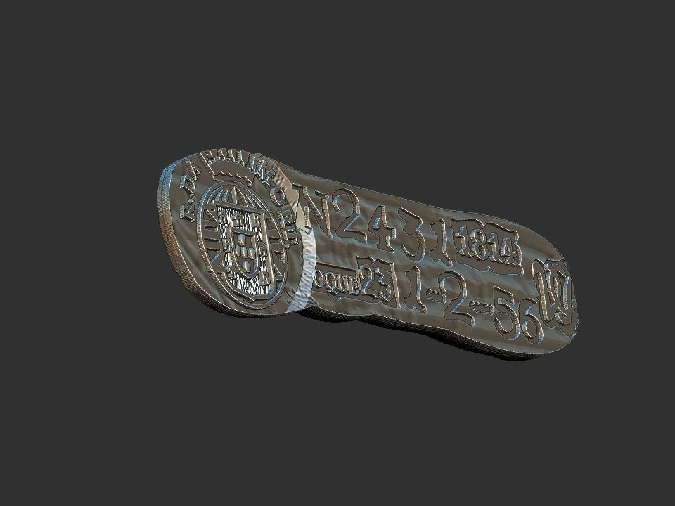 Barra de Vila Rica - Old coin 3D print model_4