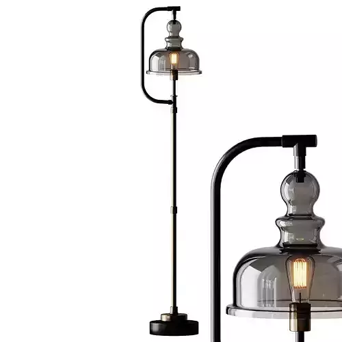 Uttermost Elieser Brushed Brass and Aged Black Floor Lamp