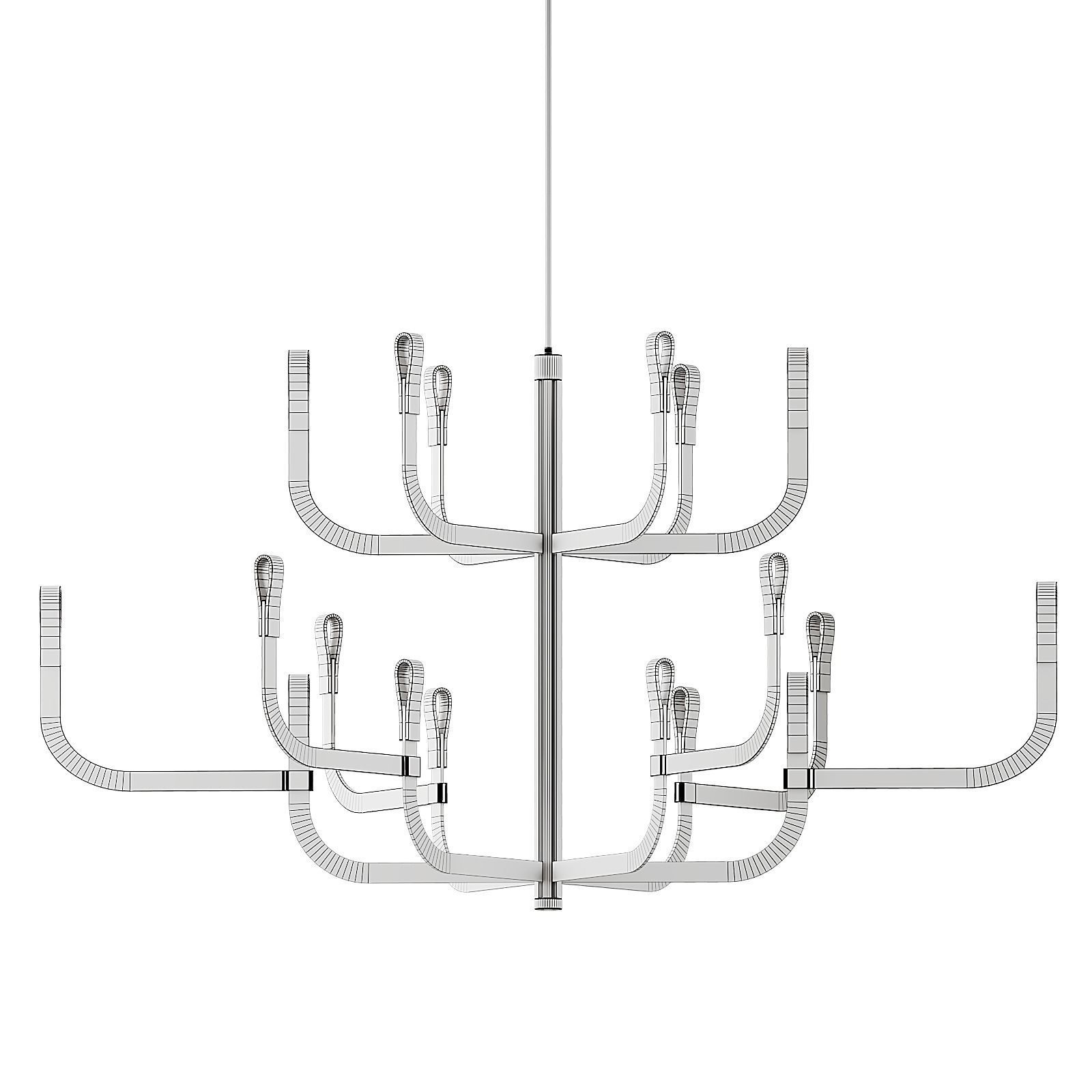 J-US LED aluminium chandelier from LUCEPLAN 3D model_4