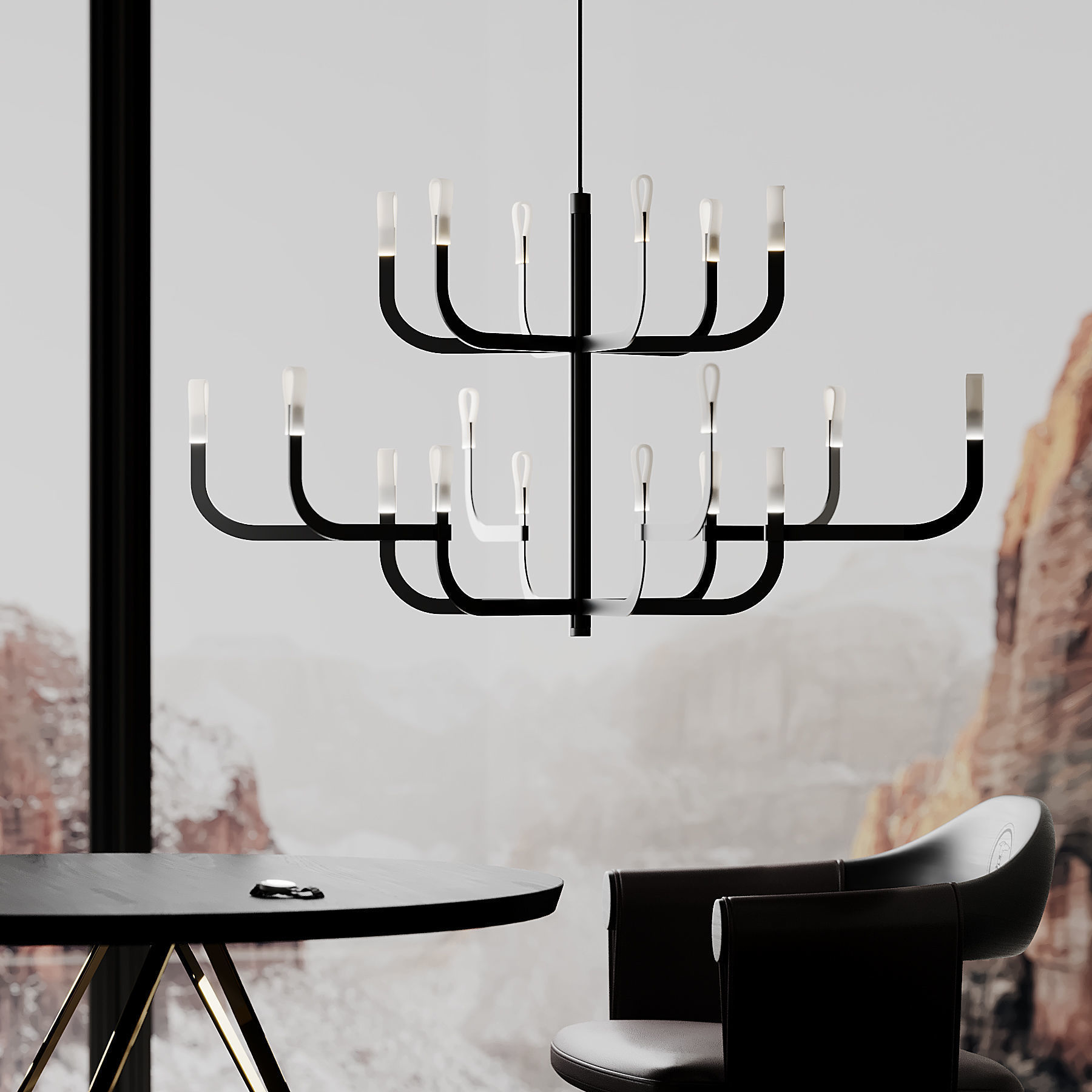 J-US LED aluminium chandelier from LUCEPLAN 3D model_5
