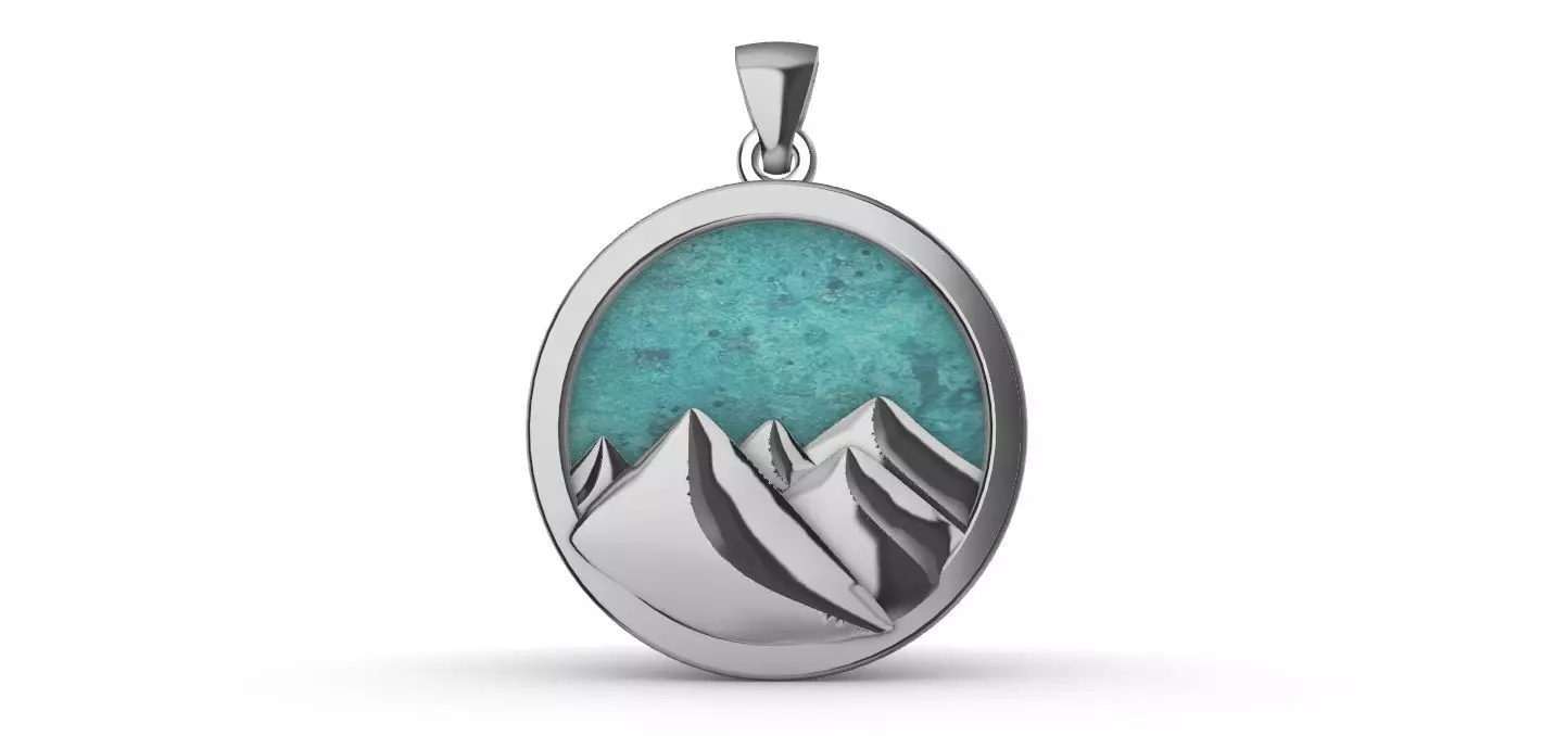 Mountain Pendant 3D print model_0