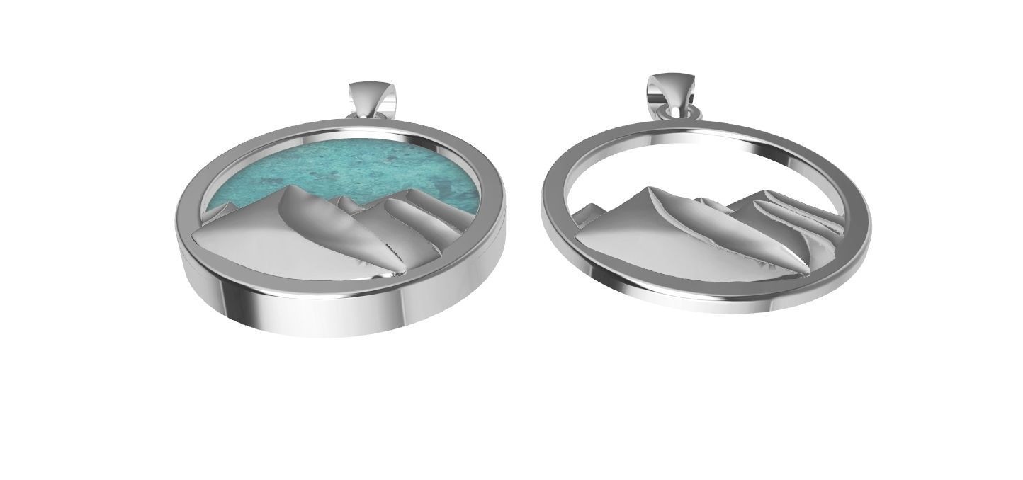 Mountain Pendant 3D print model_14