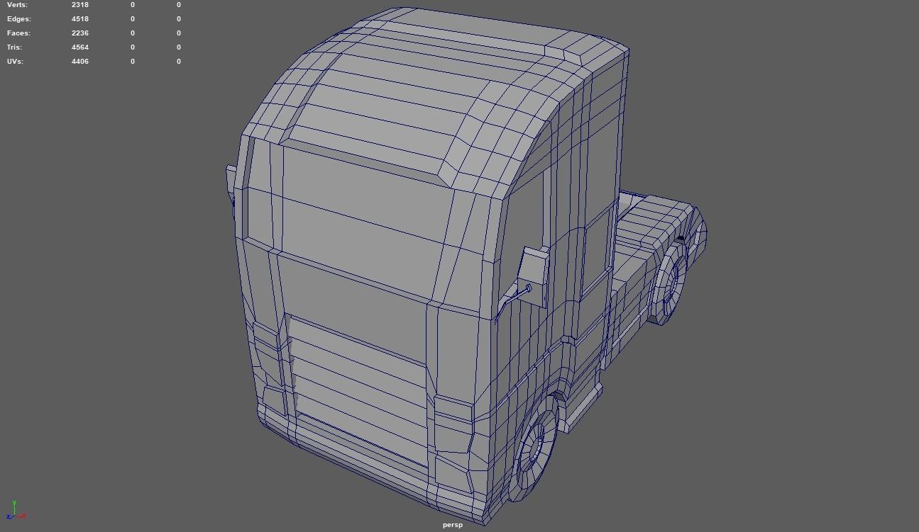 Low Poly Truck 03 Low-poly 3D model_12