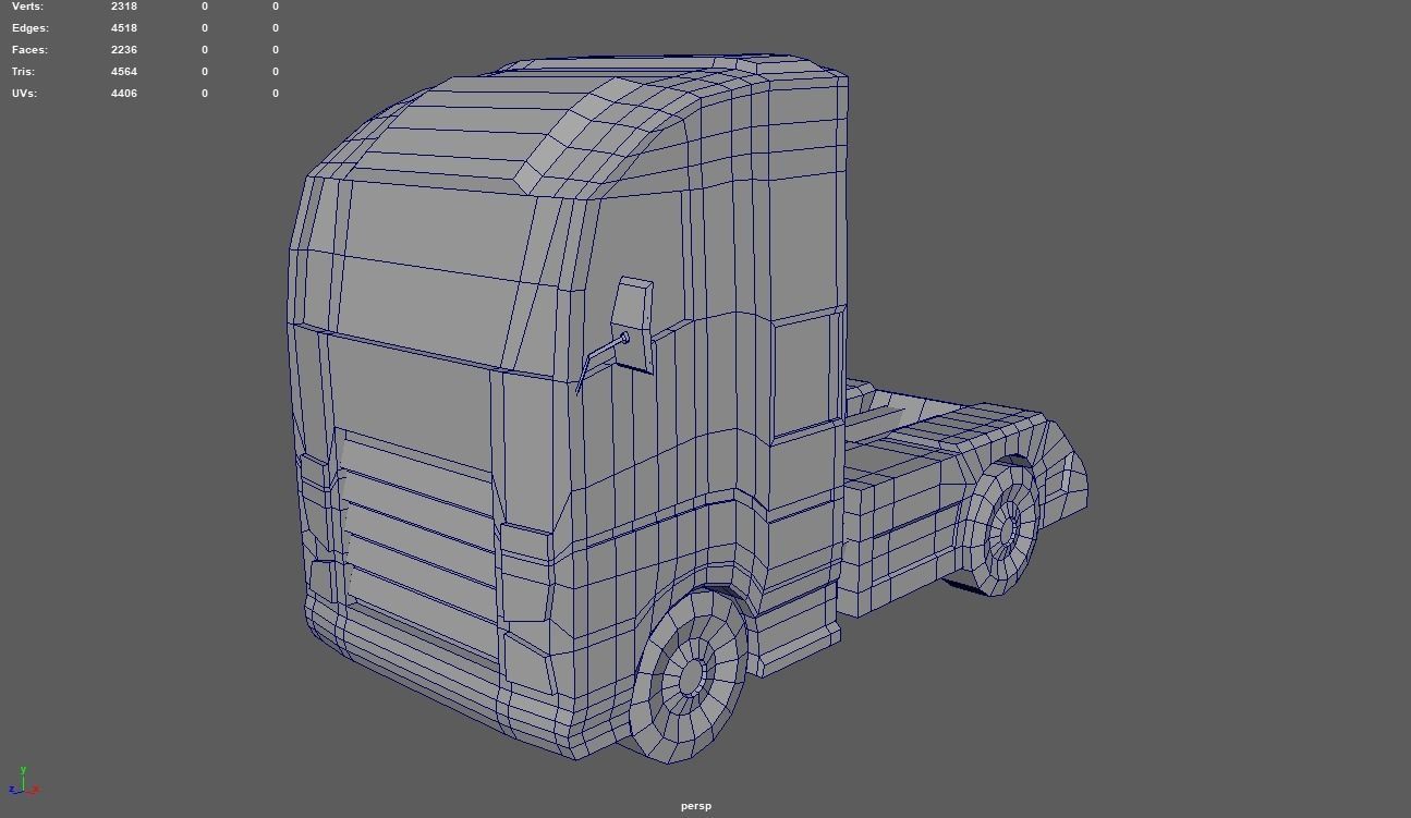 Low Poly Truck 03 Low-poly 3D model_8