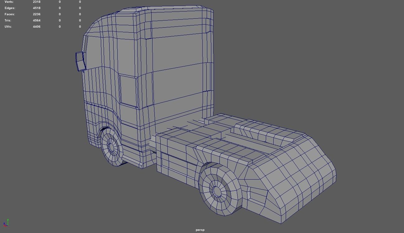 Low Poly Truck 03 Low-poly 3D model_9