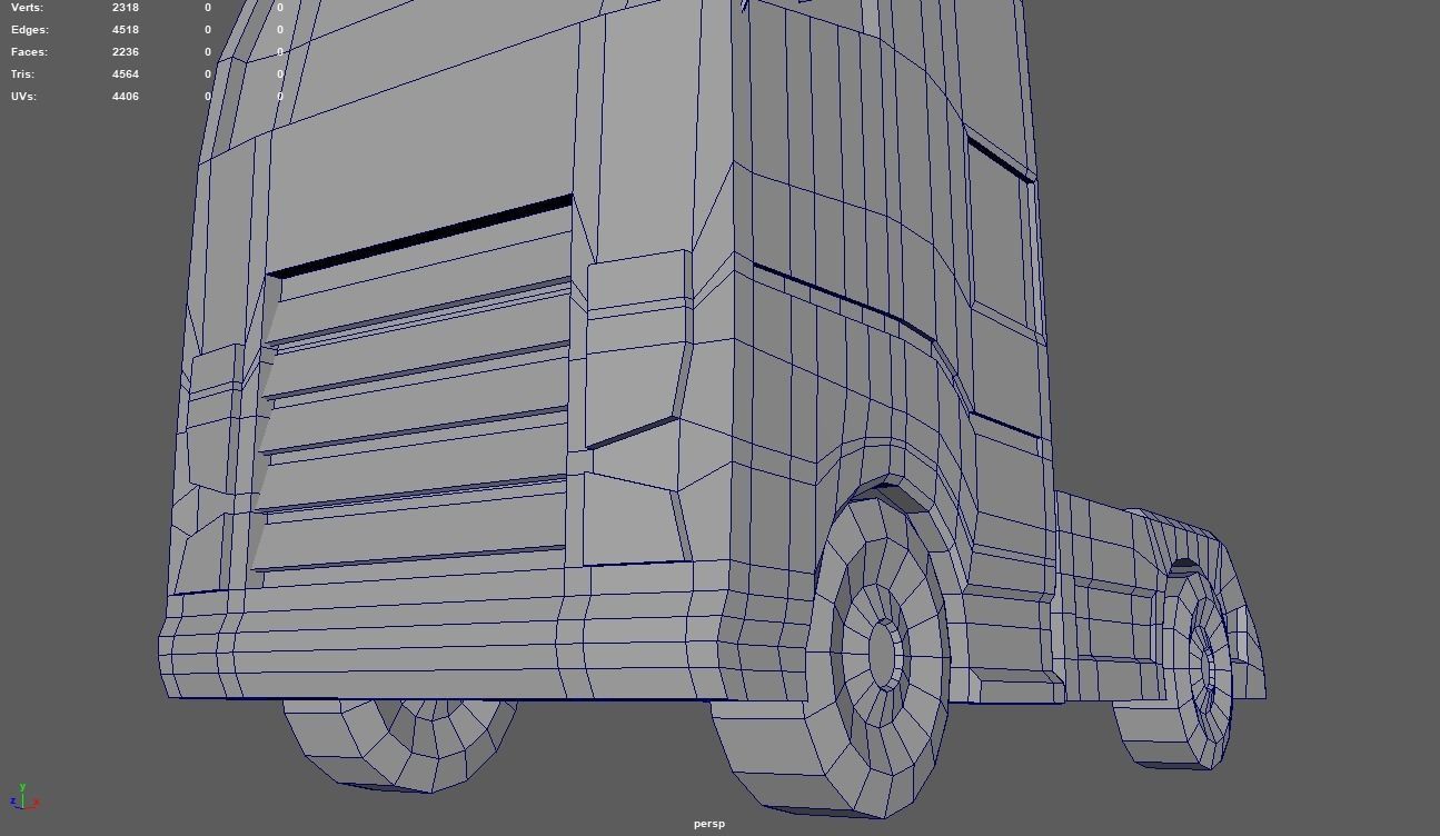 Low Poly Truck 03 Low-poly 3D model_14