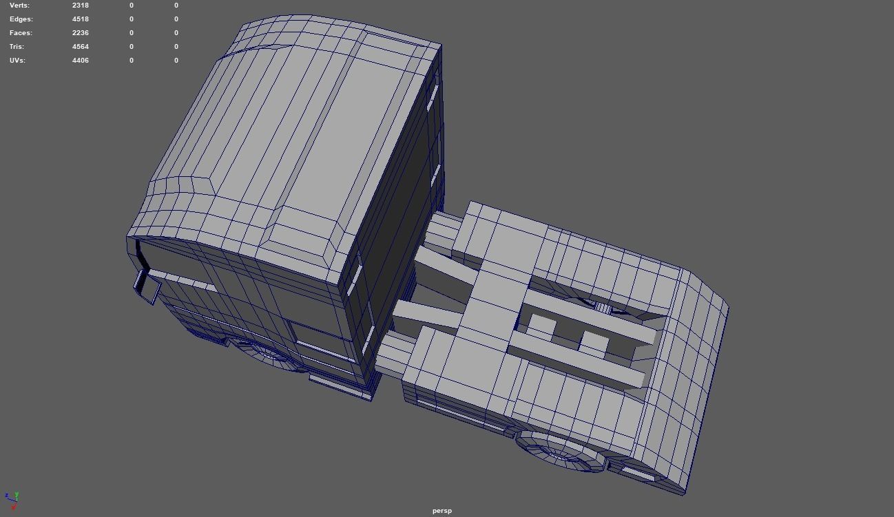 Low Poly Truck 03 Low-poly 3D model_10
