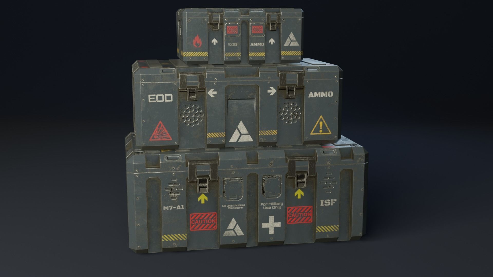 Military boxes GameReady  Low-poly 3D model_4