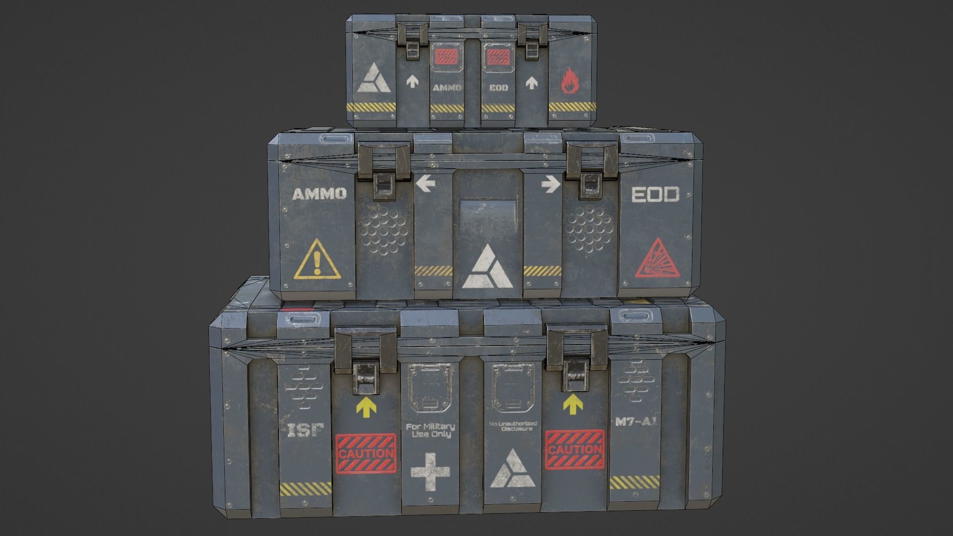 Military boxes GameReady  Low-poly 3D model_7