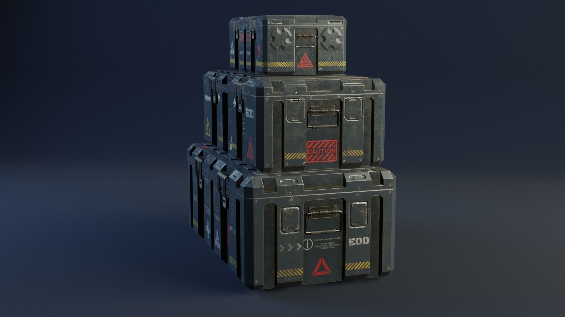 Military boxes GameReady  Low-poly 3D model_5