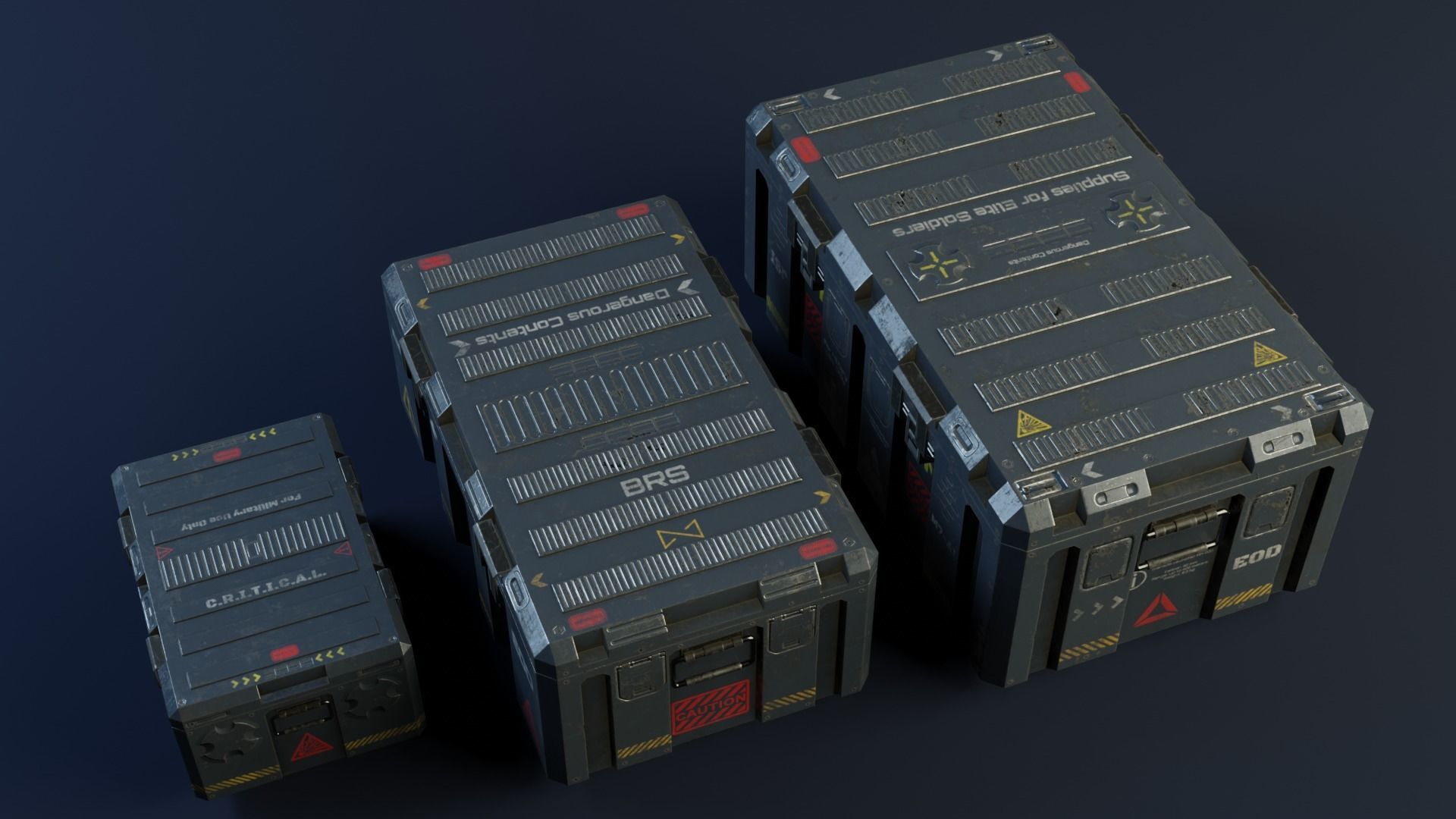 Military boxes GameReady  Low-poly 3D model_2