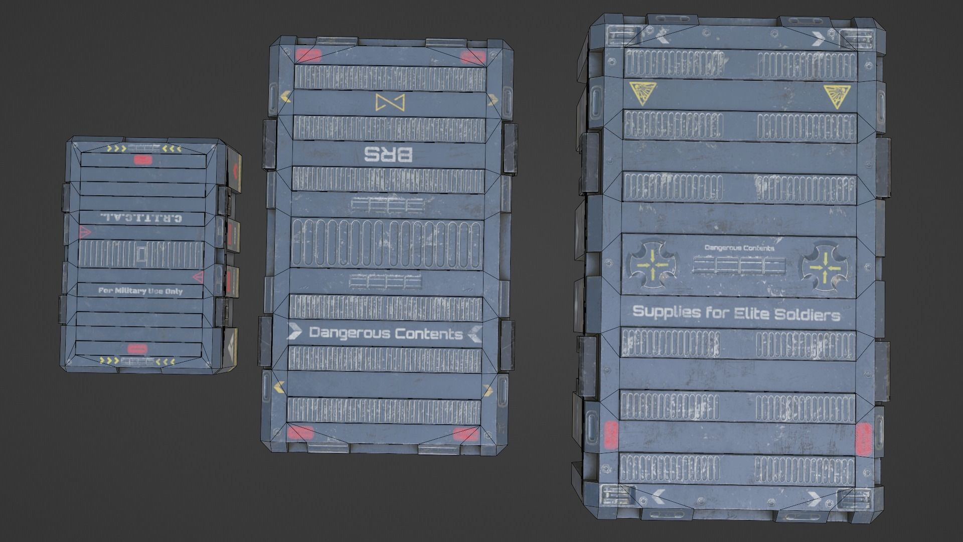 Military boxes GameReady  Low-poly 3D model_8