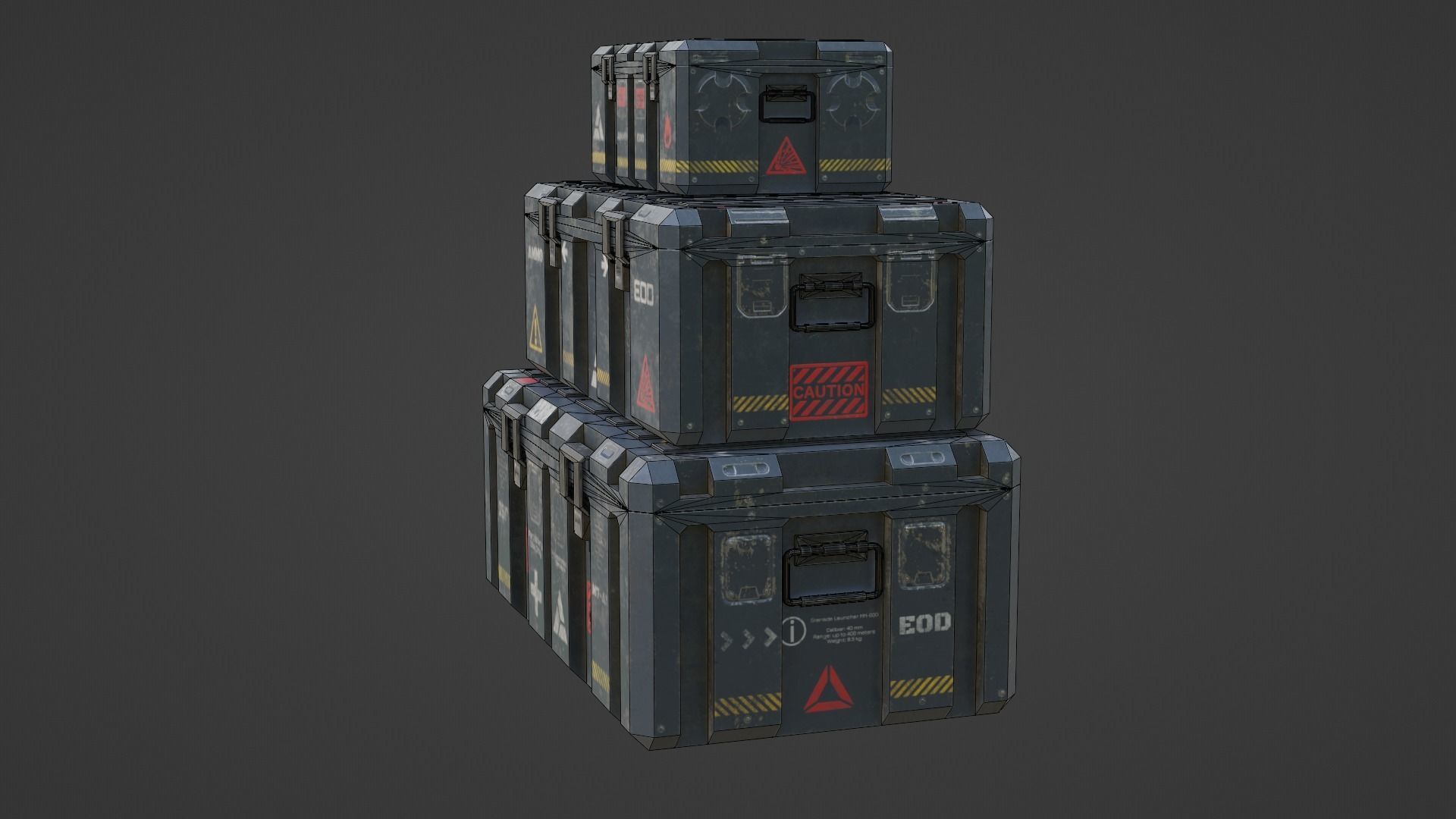 Military boxes GameReady  Low-poly 3D model_6