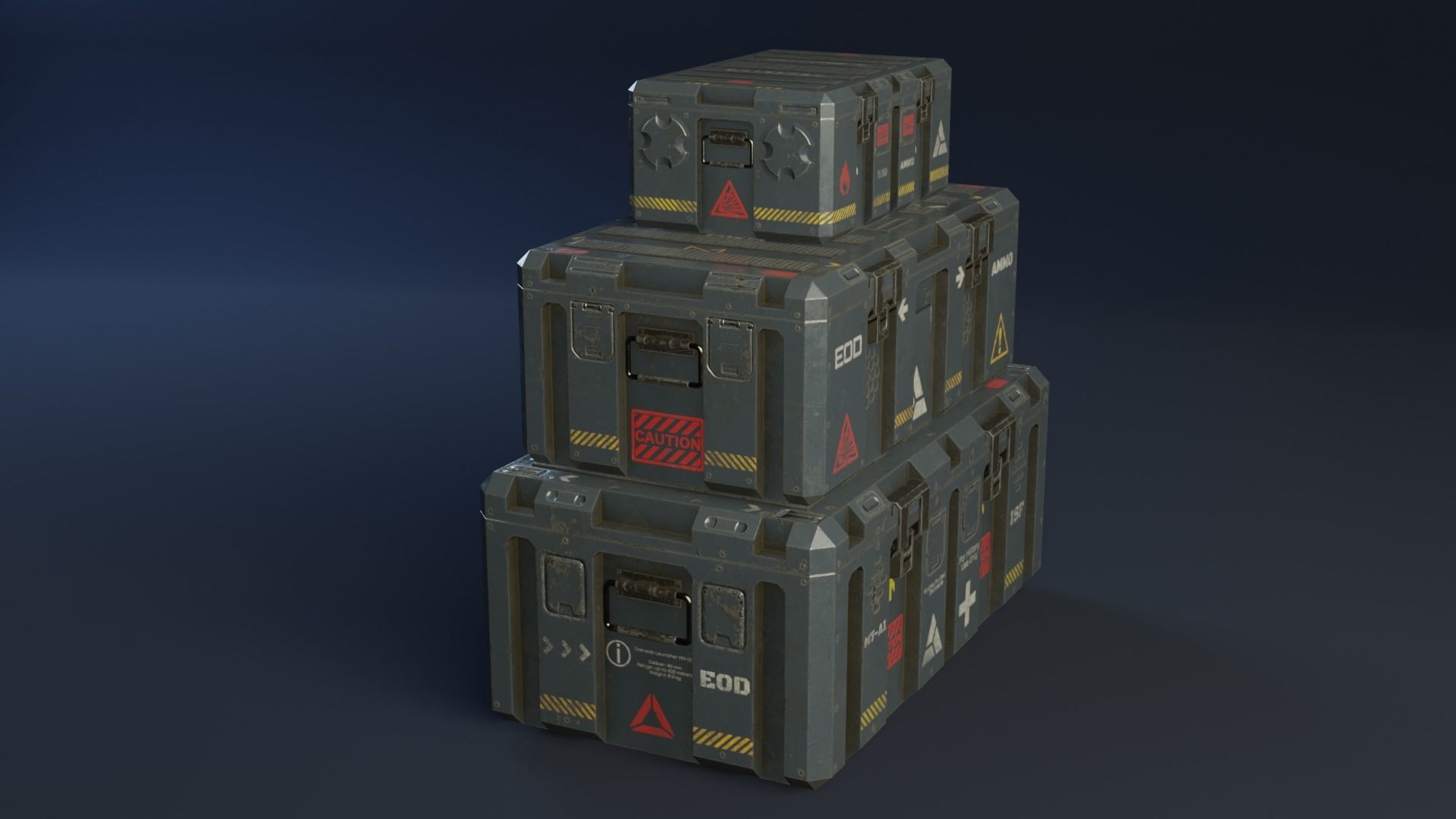 Military boxes GameReady  Low-poly 3D model_3