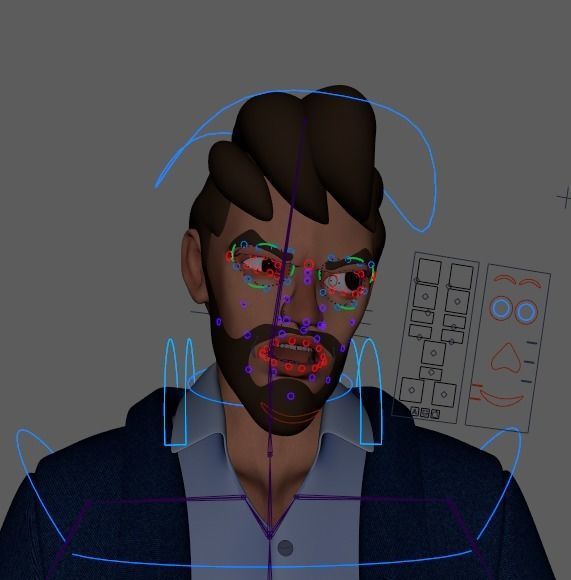 Cartoon Man Rigged  Low-poly 3D model_28