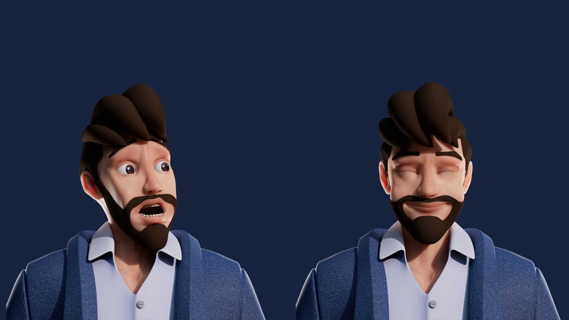 Cartoon Man Rigged  Low-poly 3D model_3