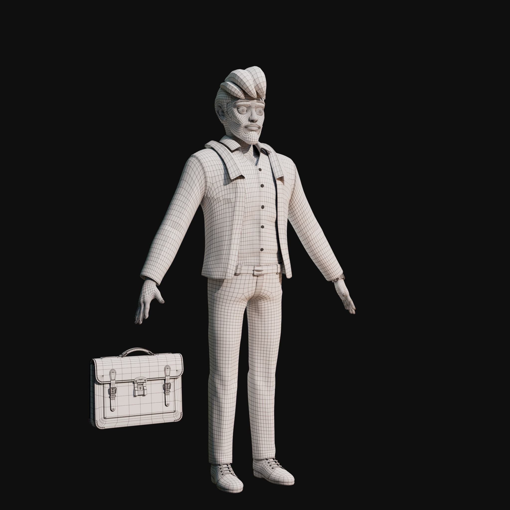 Cartoon Man Rigged  Low-poly 3D model_18