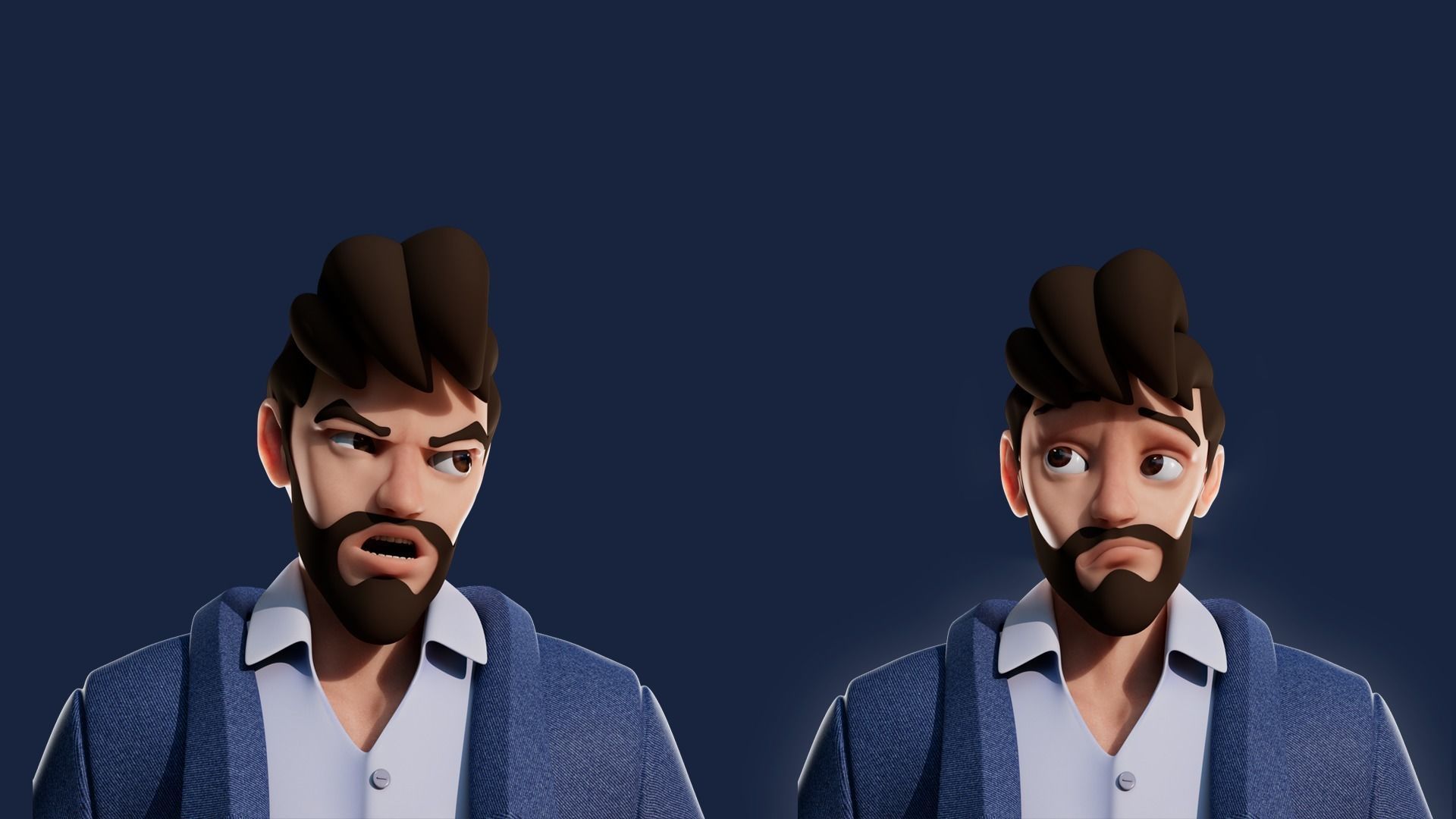 Cartoon Man Rigged  Low-poly 3D model_2