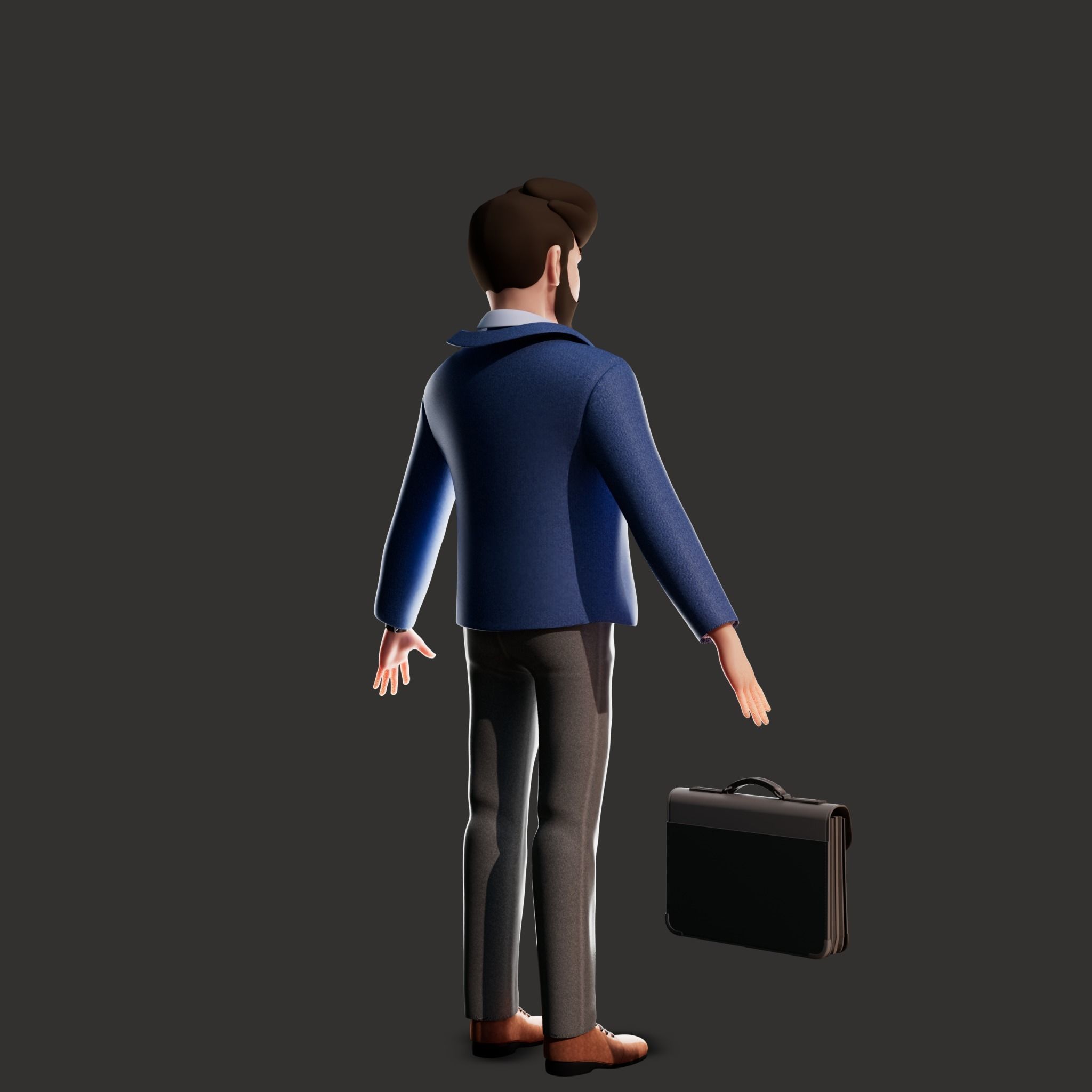Cartoon Man Rigged  Low-poly 3D model_9