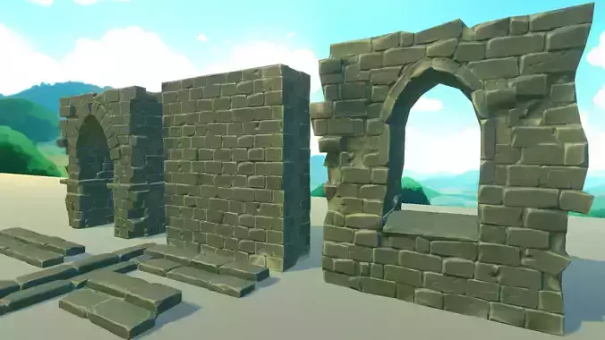 Medieval walls Stylized Kit