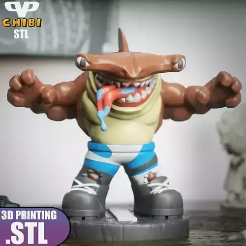 Street Sharks Jab Chibi STL for 3D Printing ChibiSTL 3DXM 3D print model