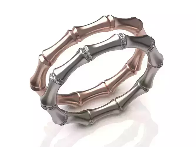 Large Bamboo bracelet with or without diamond