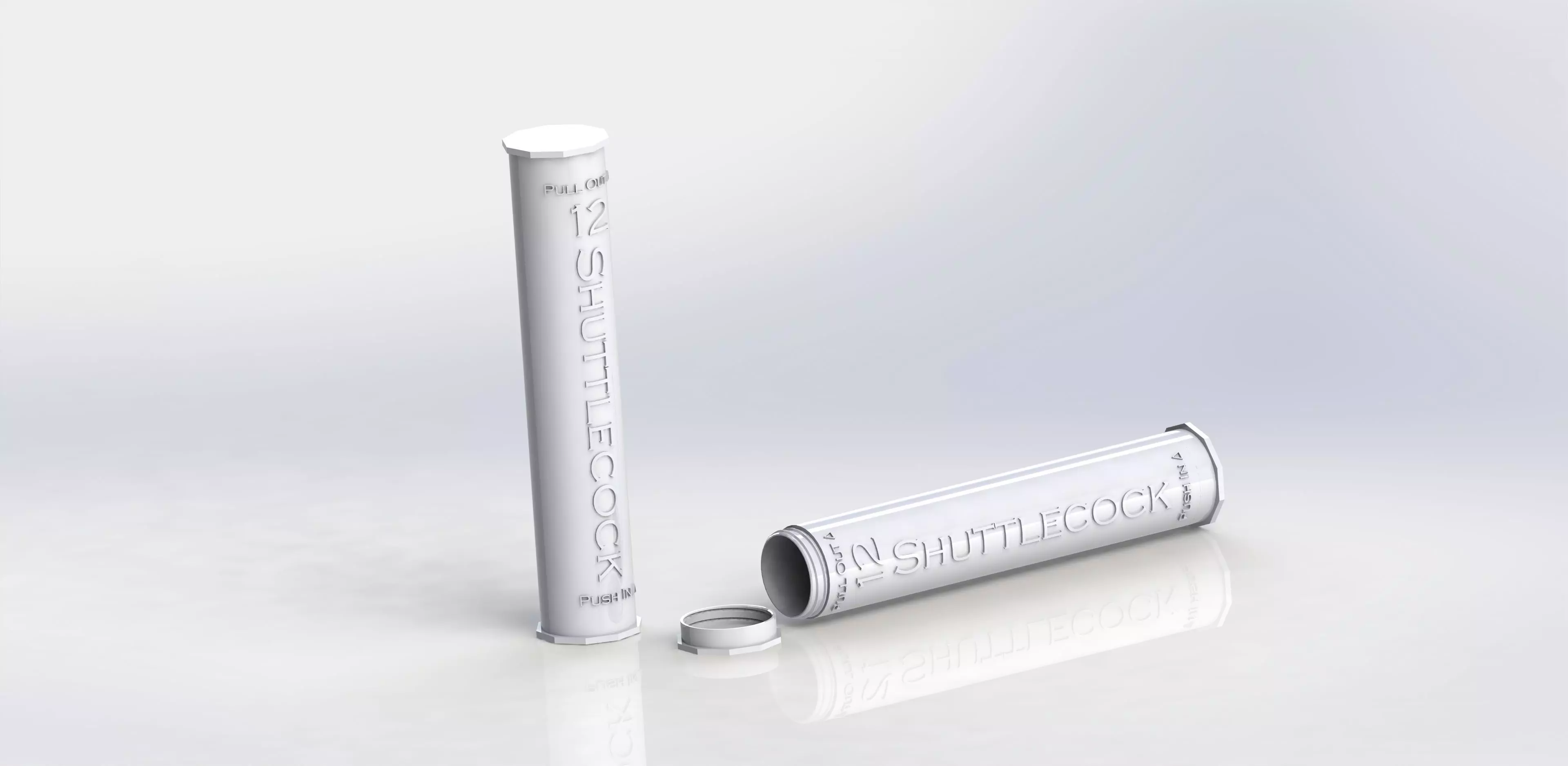 Shuttlecock Tube - 12 Shuttles 3D print model_0