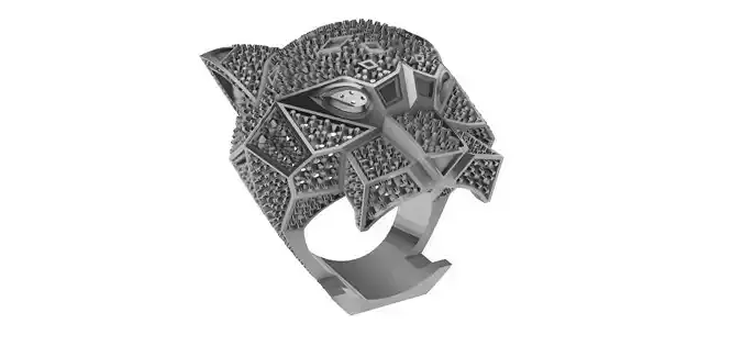 Panther studded Ring Catier 3D print model