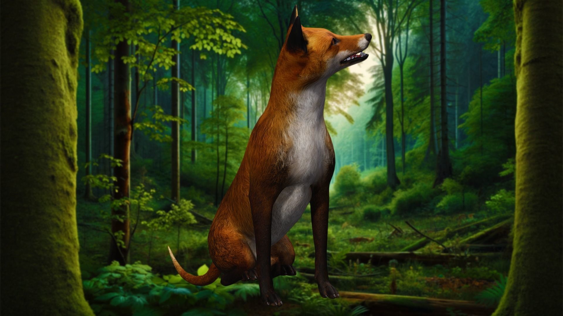 Fox Majestic Wilderness Wolf Nubis 3D Low poly Animal Model Low-poly 3D model_20