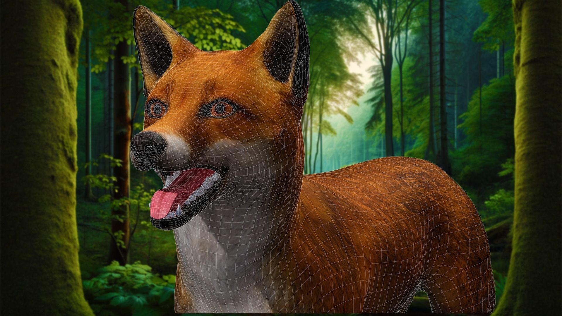 Fox Majestic Wilderness Wolf Nubis 3D Low poly Animal Model Low-poly 3D model_21