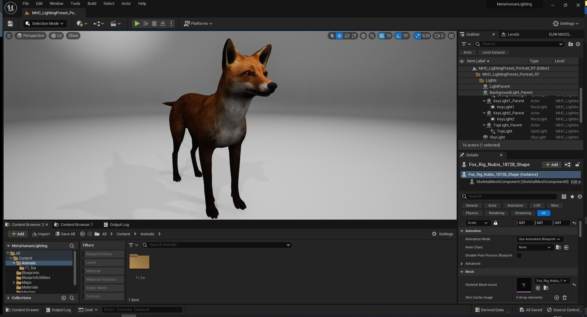 Fox Majestic Wilderness Wolf Nubis 3D Low poly Animal Model Low-poly 3D model_10