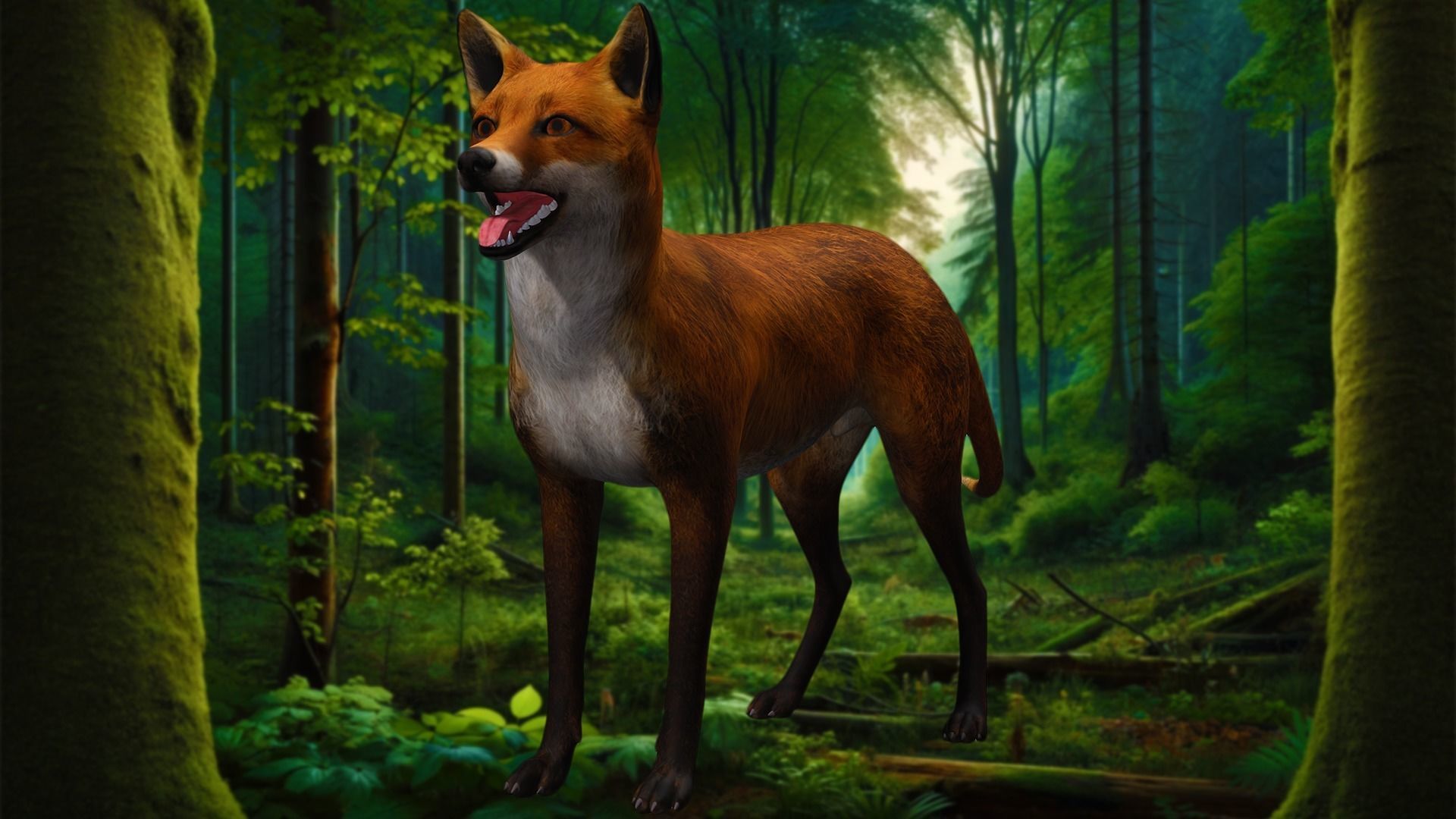 Fox Majestic Wilderness Wolf Nubis 3D Low poly Animal Model Low-poly 3D model_28