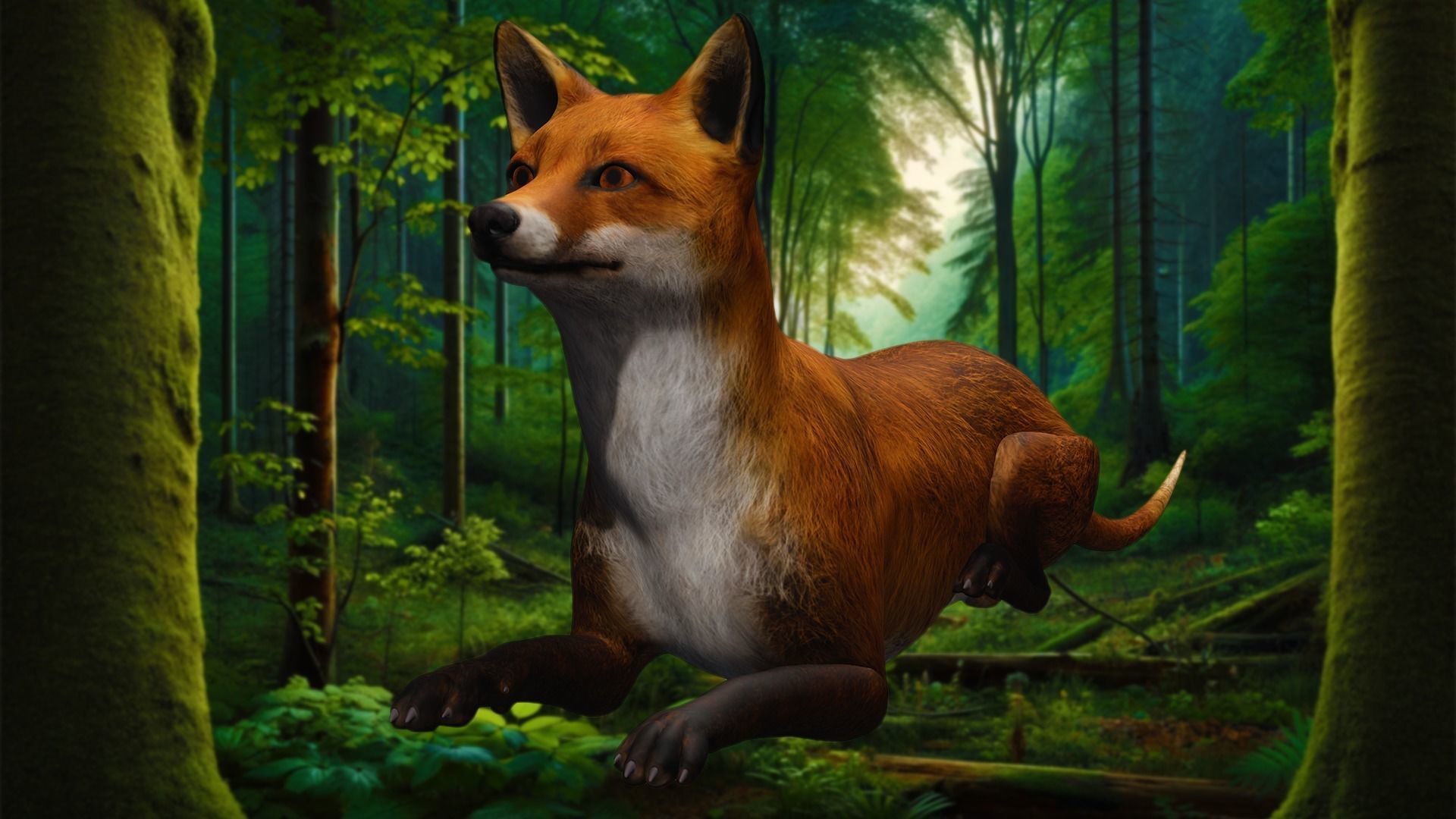 Fox Majestic Wilderness Wolf Nubis 3D Low poly Animal Model Low-poly 3D model_19