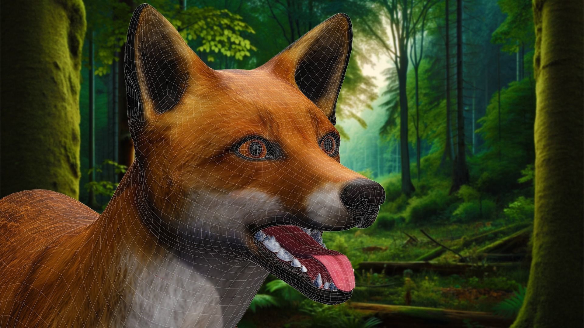 Fox Majestic Wilderness Wolf Nubis 3D Low poly Animal Model Low-poly 3D model_29