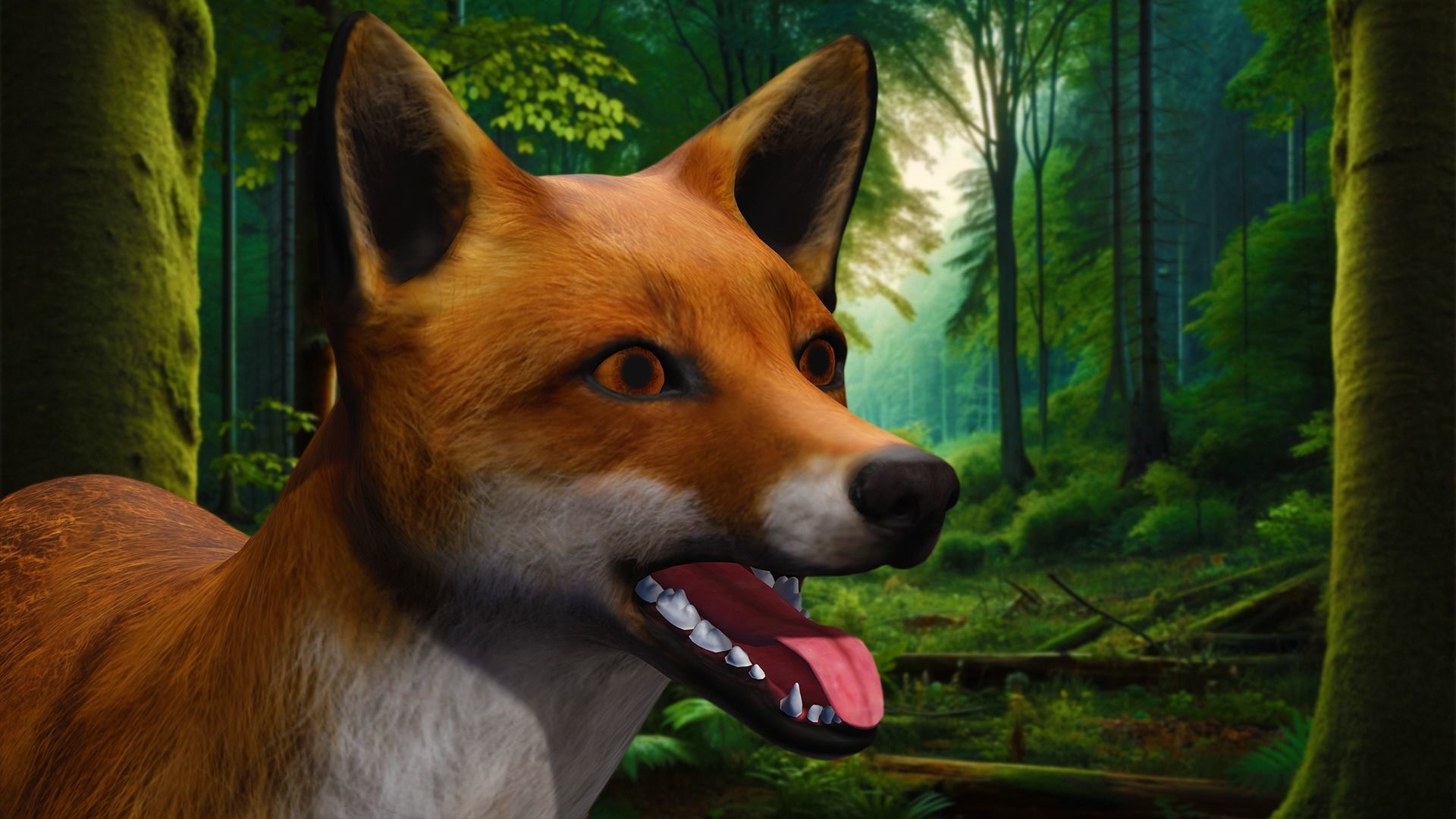 Fox Majestic Wilderness Wolf Nubis 3D Low poly Animal Model Low-poly 3D model_27