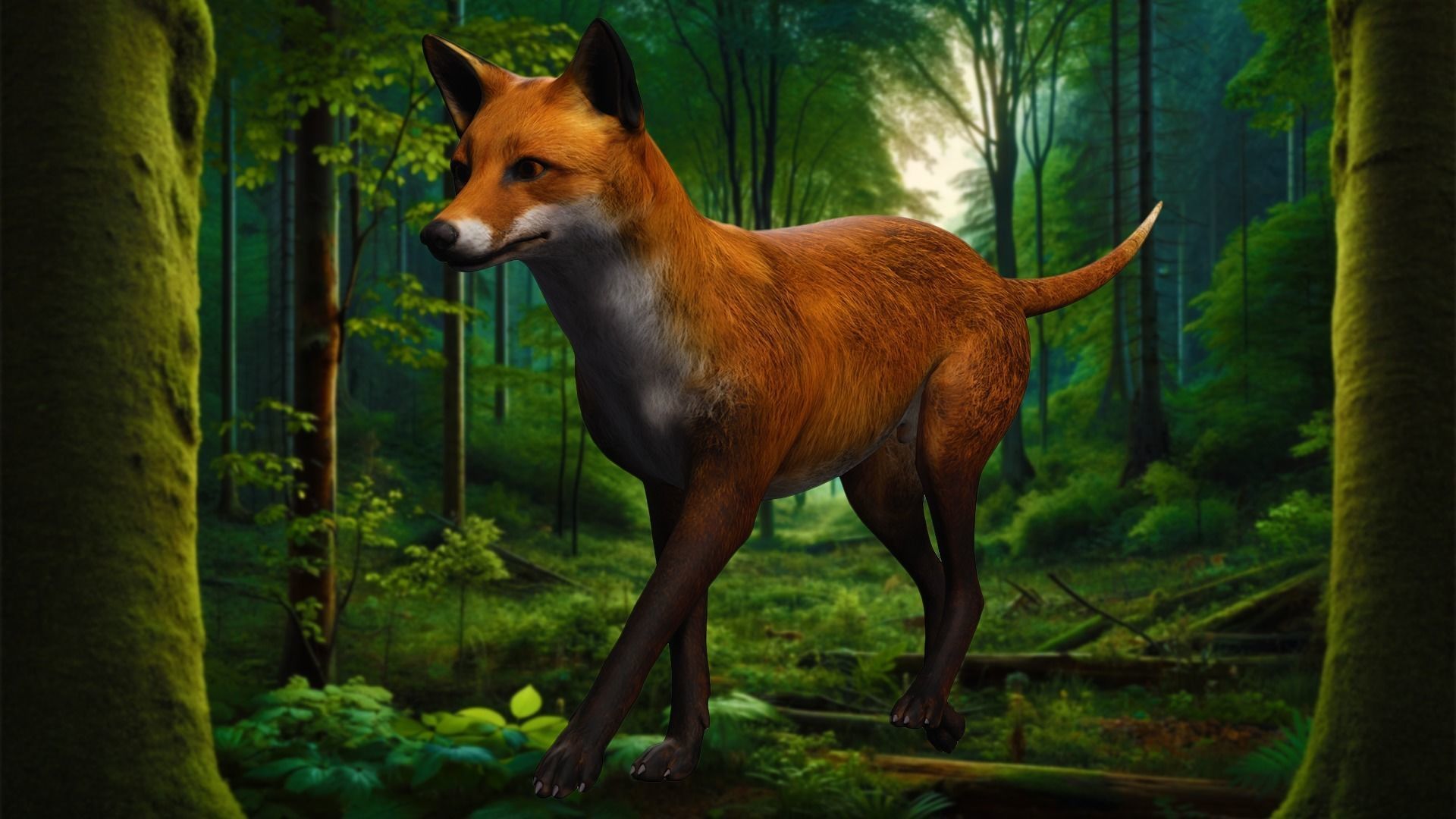 Fox Majestic Wilderness Wolf Nubis 3D Low poly Animal Model Low-poly 3D model_18