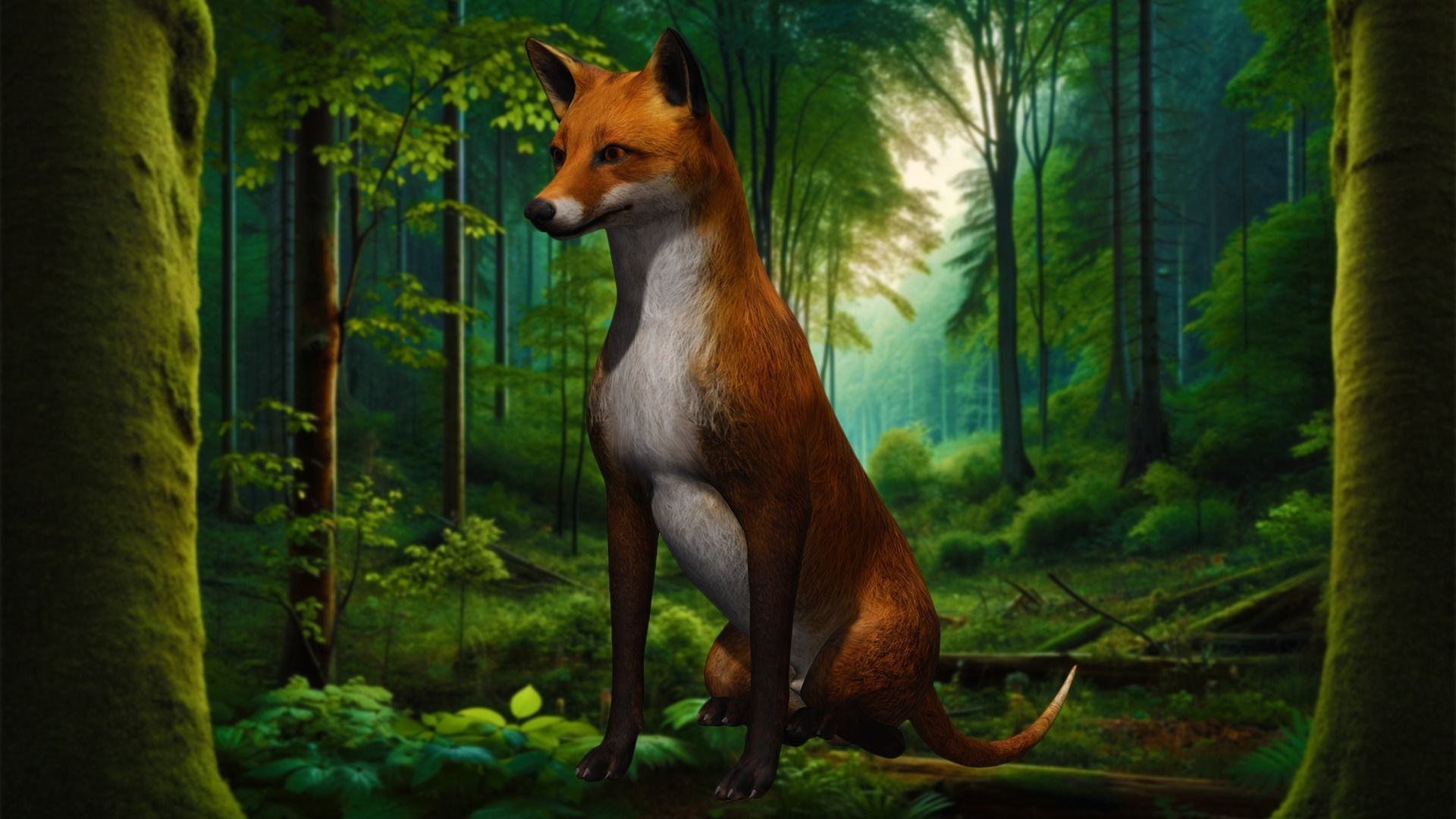 Fox Majestic Wilderness Wolf Nubis 3D Low poly Animal Model Low-poly 3D model_25