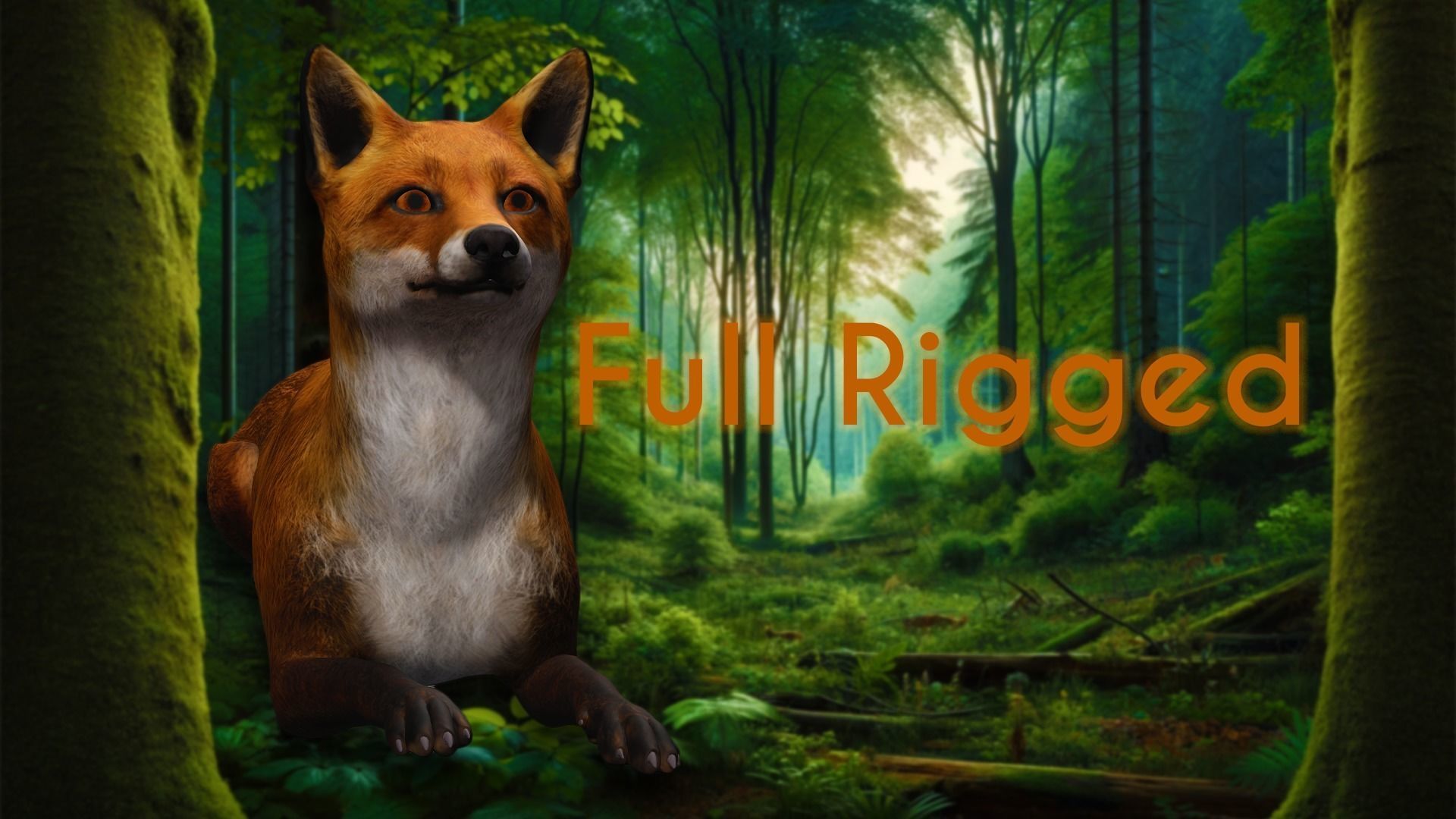 Fox Majestic Wilderness Wolf Nubis 3D Low poly Animal Model Low-poly 3D model_1